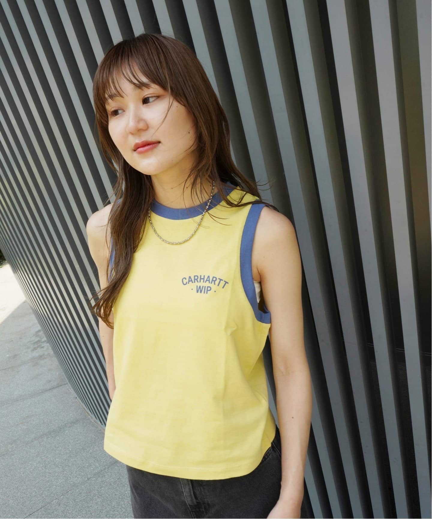 タンクトップ ノースリーブ 「Carhartt WIP」W' 89 RINGER A-SHIRT レディース Carhartt WIP 89 Ringer Women's Tank T-Shirt Yellow I034678