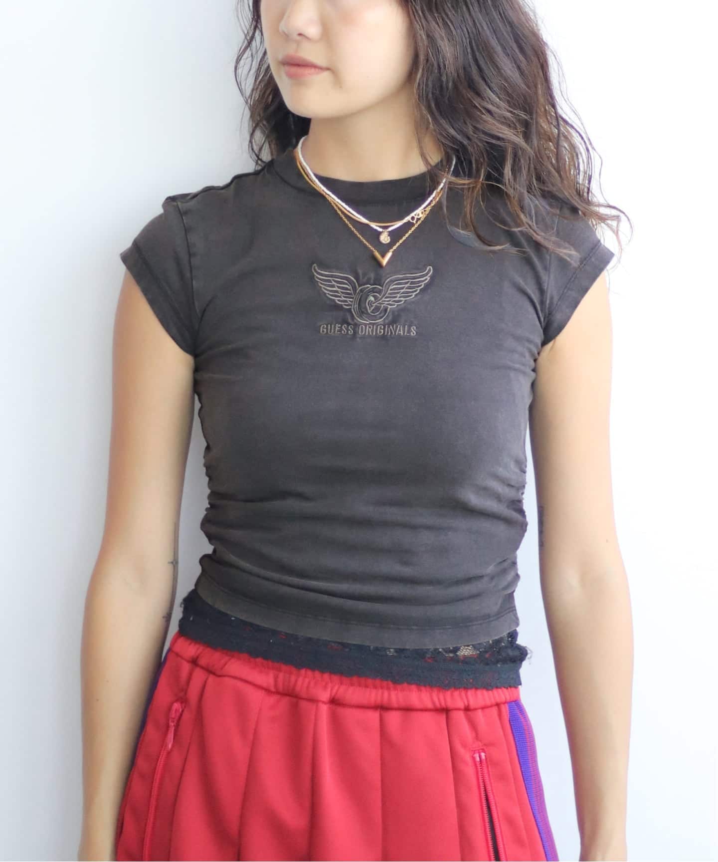 GUESS/ゲス GO VINTAGE SHIRRED WING SS TEE