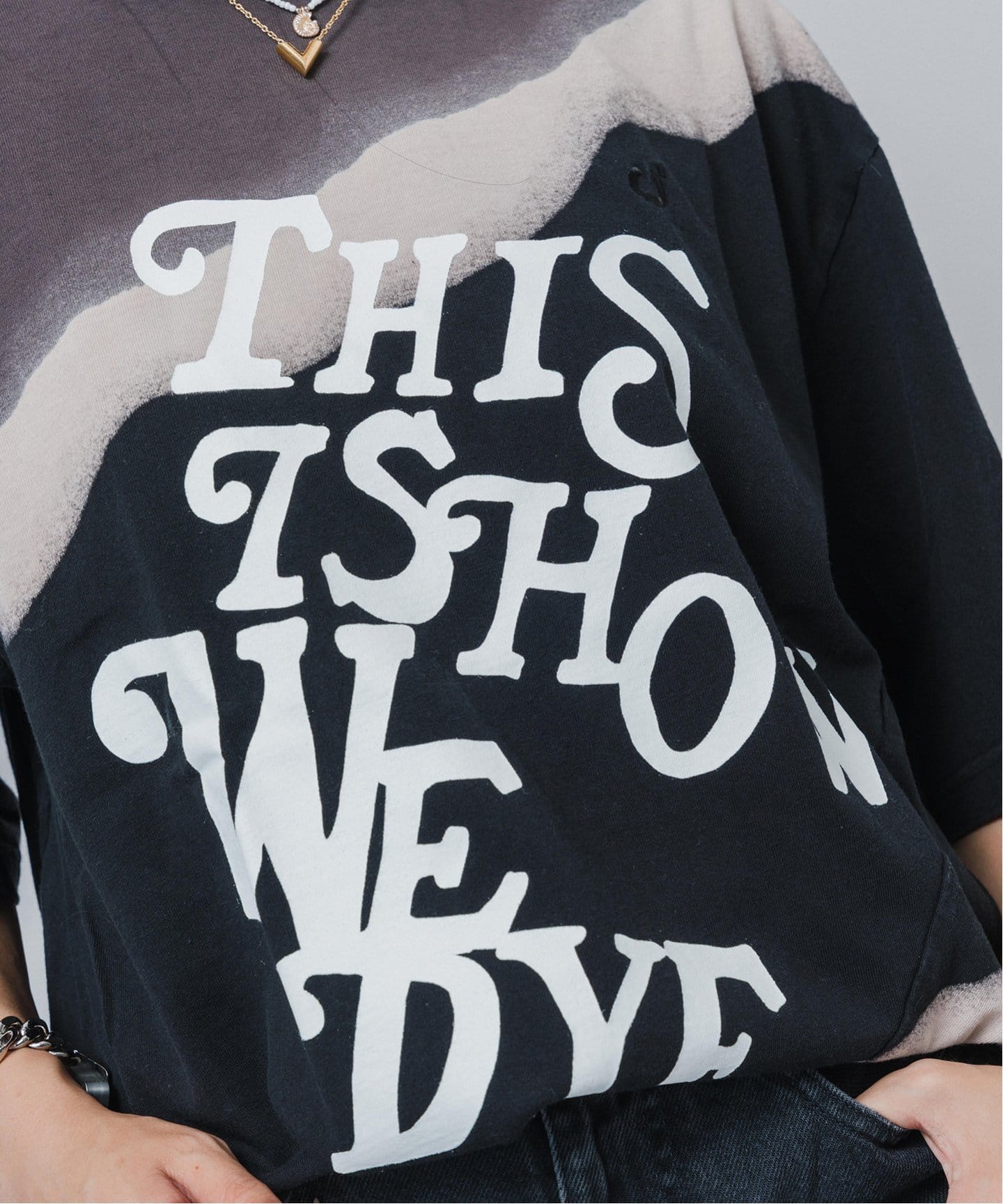 NOMARHYTHM TEXTILE】Hand Dye Twist Tee - Print（Tシャツ