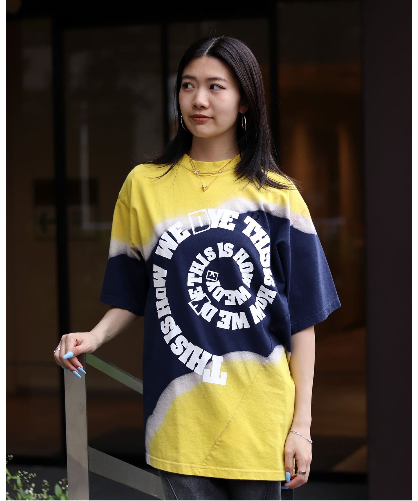 カットソー NOMARHYTHM TEXTILE: HAND DYE TWIST TEE PRINT Hand Dye Twist Tee - Print – NOMARHYTHM TEXTILE