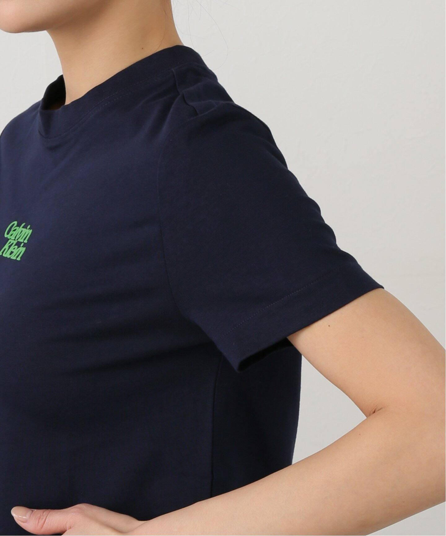 Calvin Klein /カルバン クラインSS FLOCKED LOGO CREWNK TEE（T