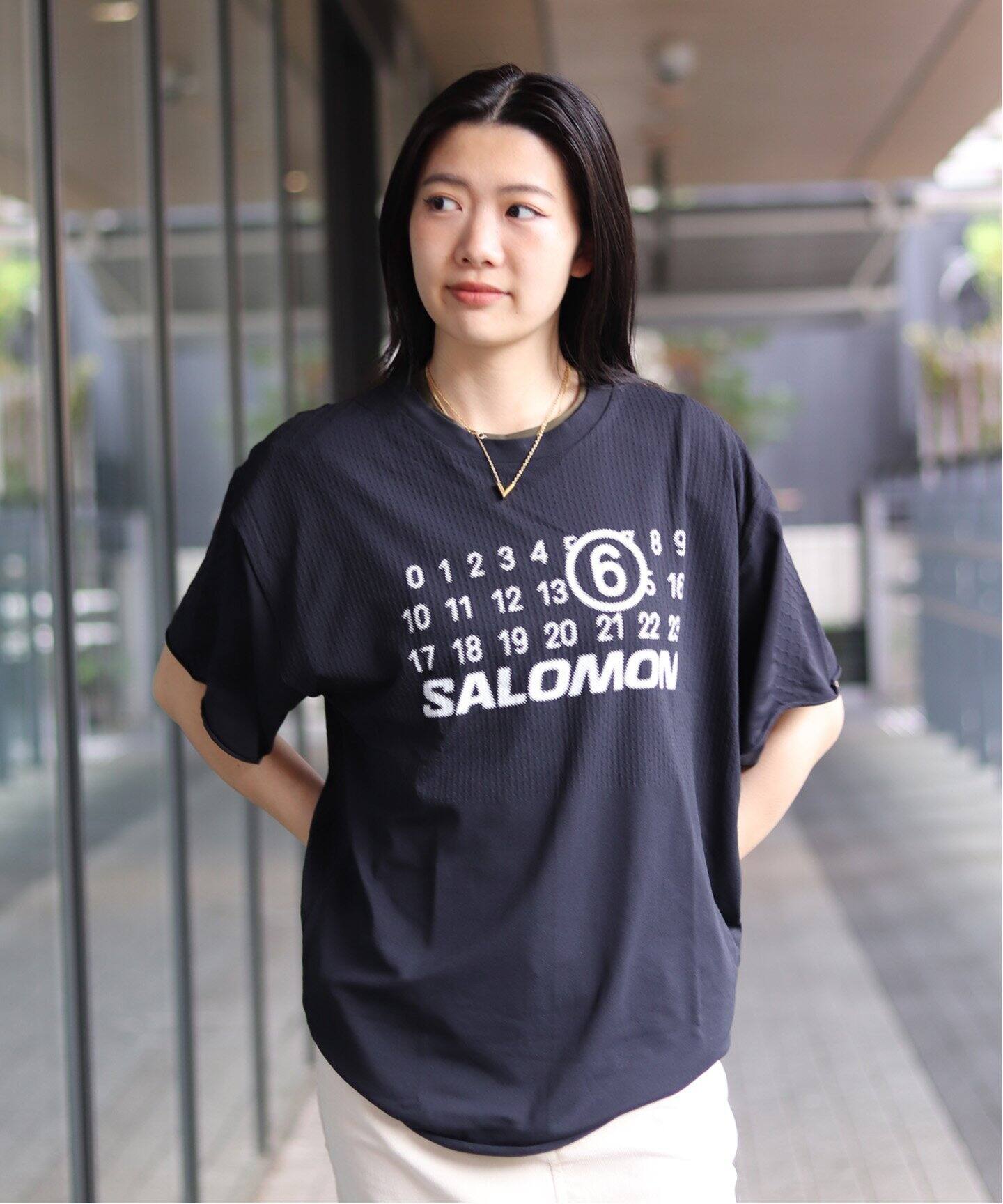 25SS mm6×Salomonサロモン シームレスTシャツ 黒 正規品新品 S MM6 × SALOMON エムエムシックス メゾンマルジェラ サロモン