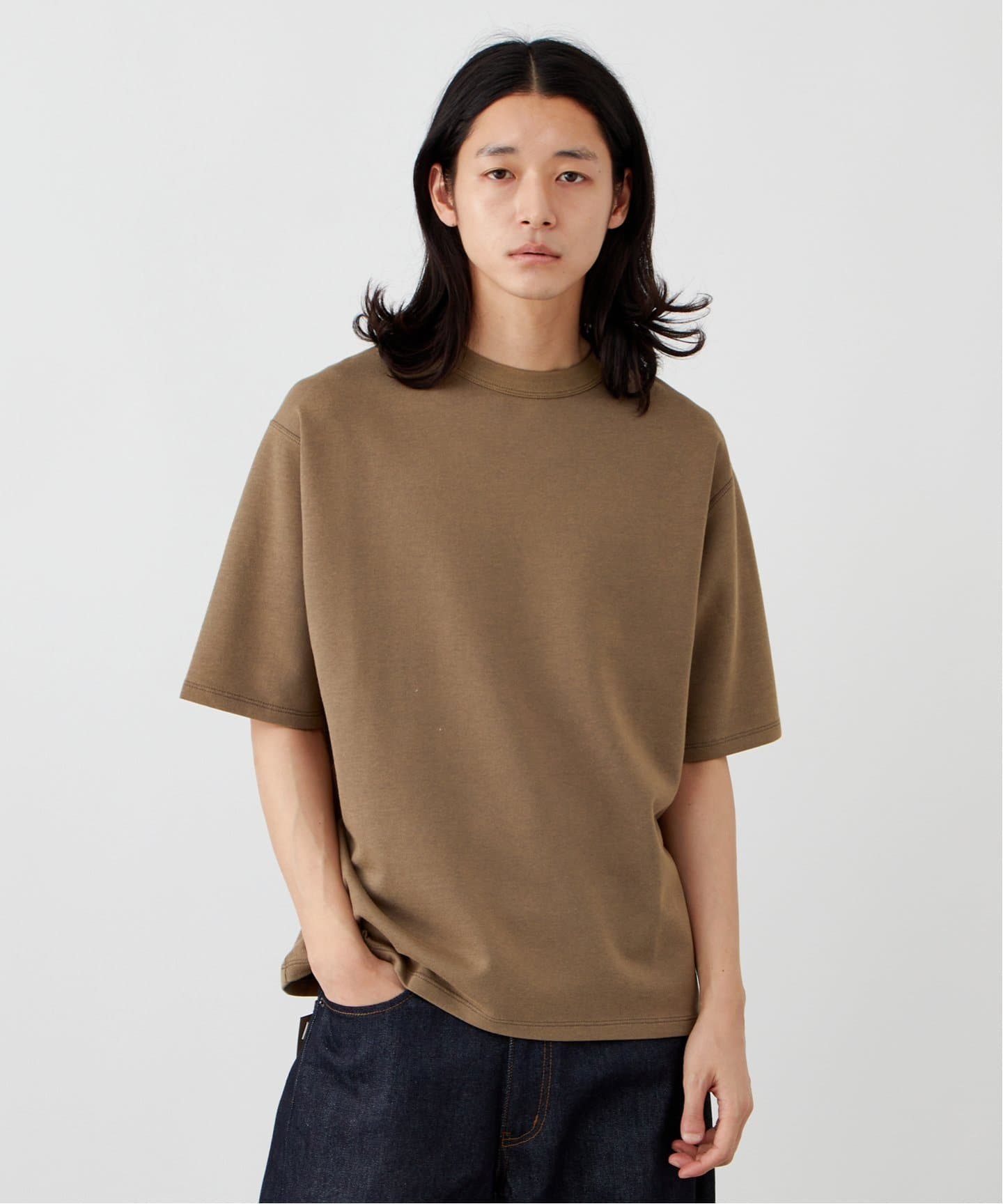 新品タグ付き　ビアズリー Tシャツ ダンボールパフトレーナー　黒 ANTS & ELEPHANTS】ピグメント加工 ダンボール Tシャツ（Tシャツ