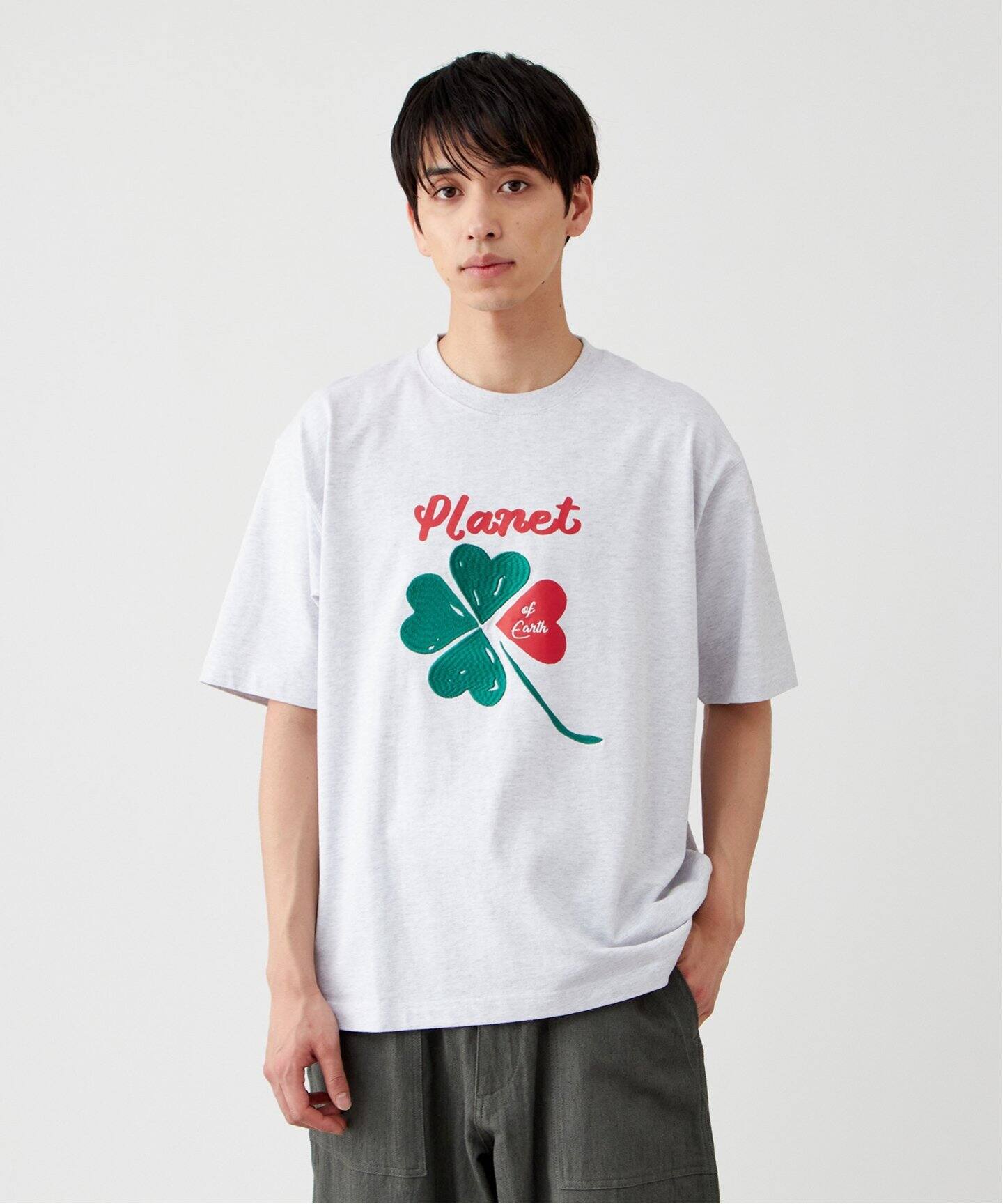 PLANET OF EARTH】フラワー エンブロイダリーTシャツ（Tシャツ