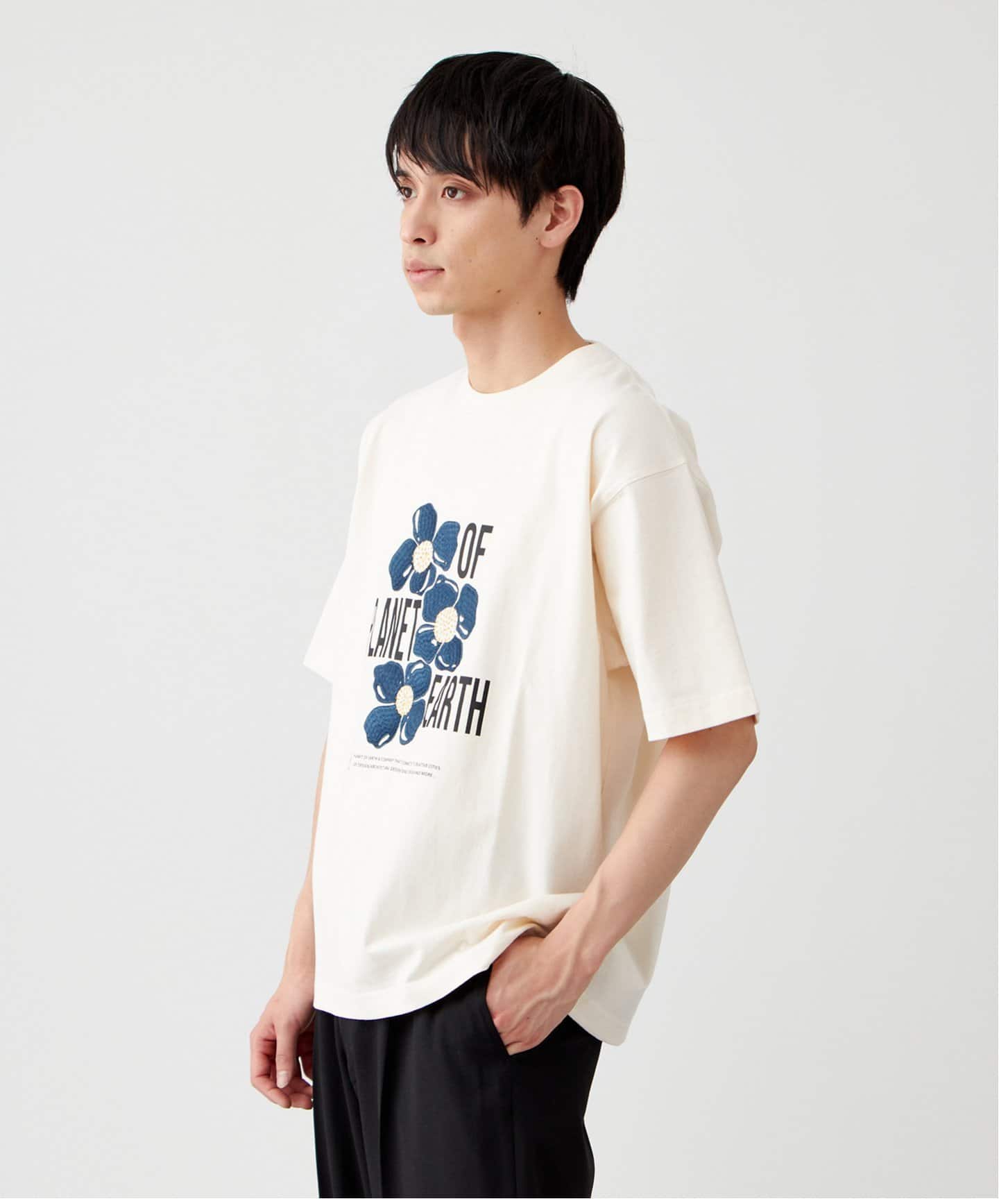 PLANET OF EARTH】フラワー エンブロイダリーTシャツ（Tシャツ