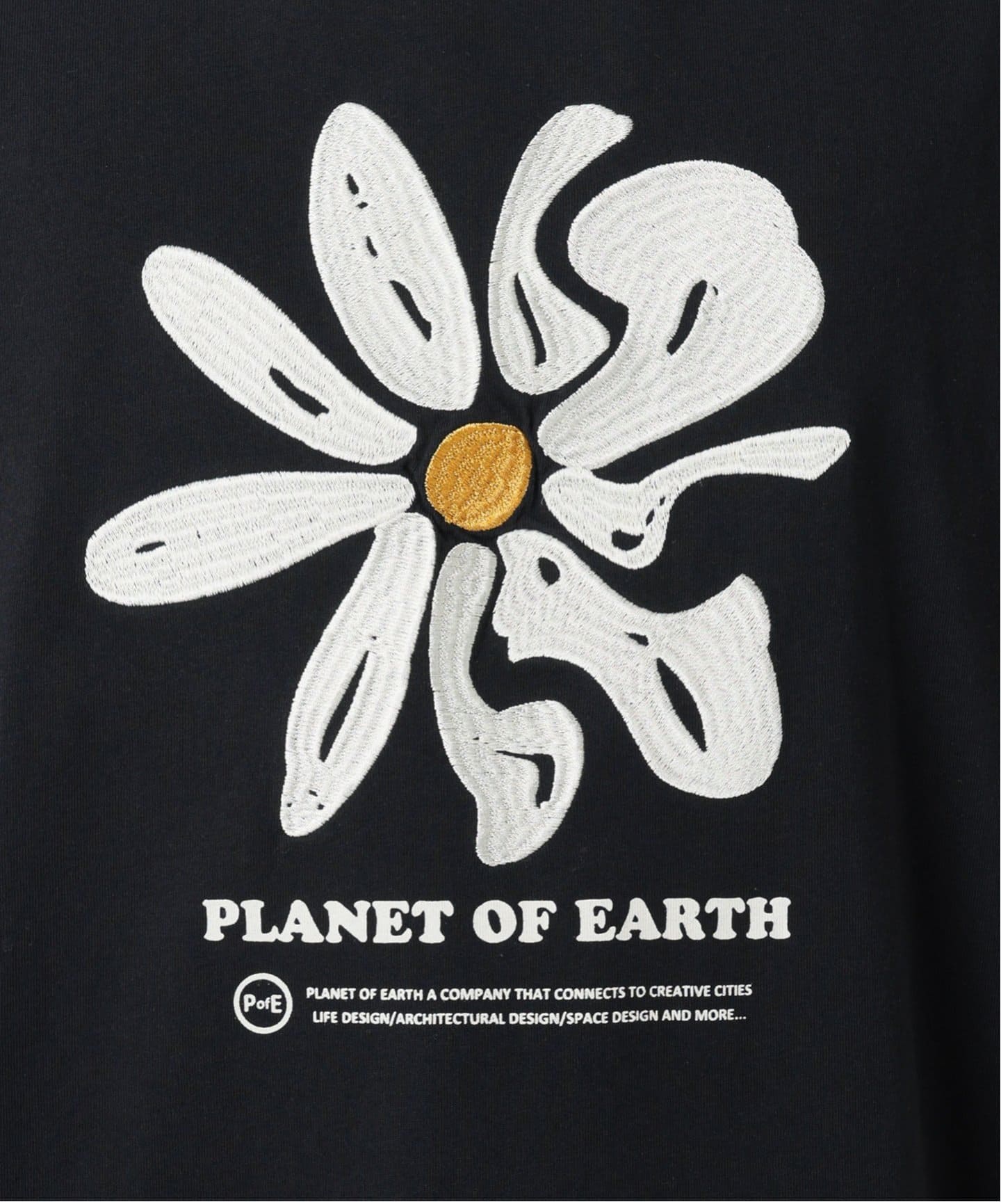 地球と花 PLANET OF EARTH】フラワー エンブロイダリーTシャツ（Tシャツ
