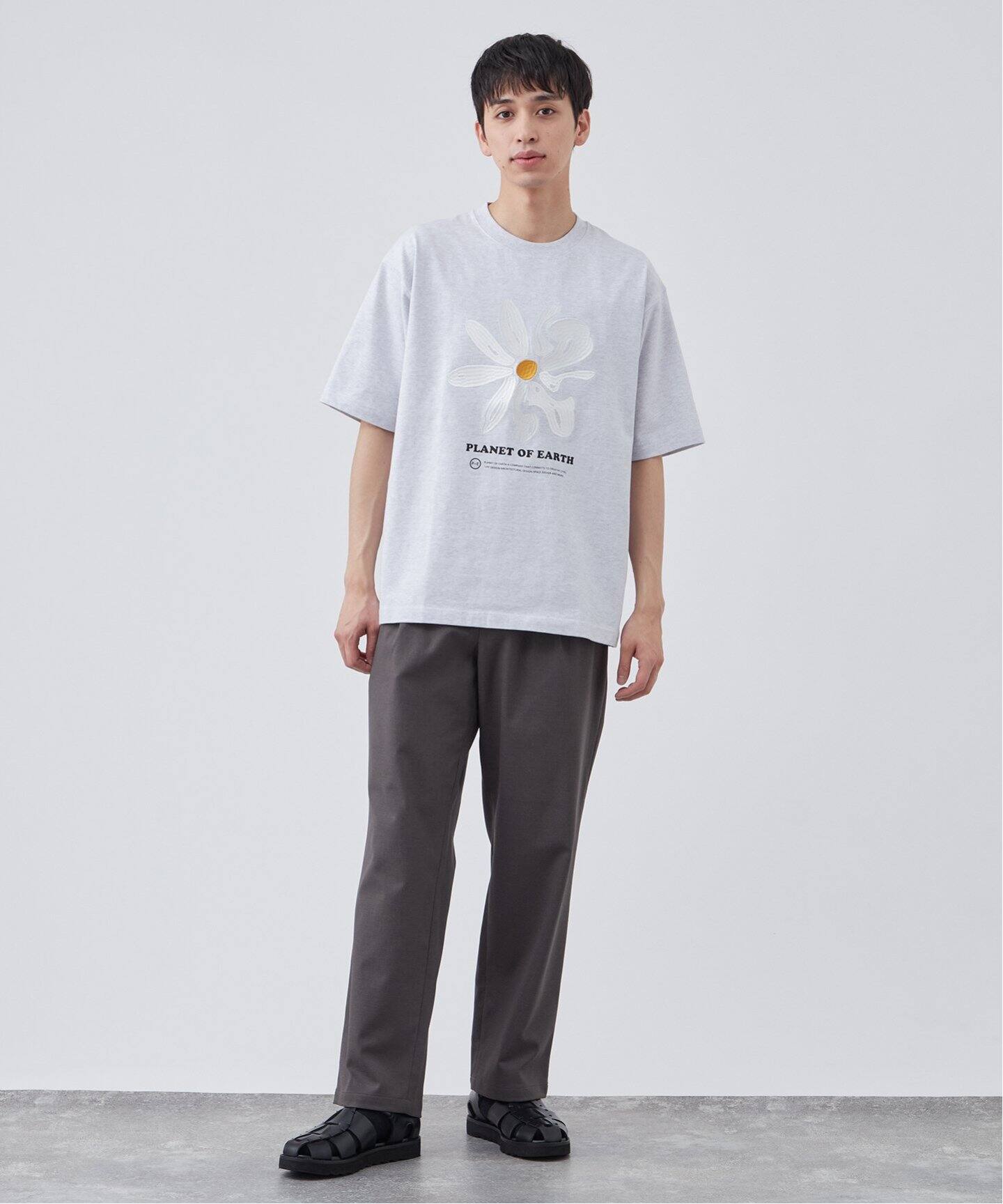 追加2》【PLANET OF EARTH】フラワー エンブロイダリーTシャツ（T