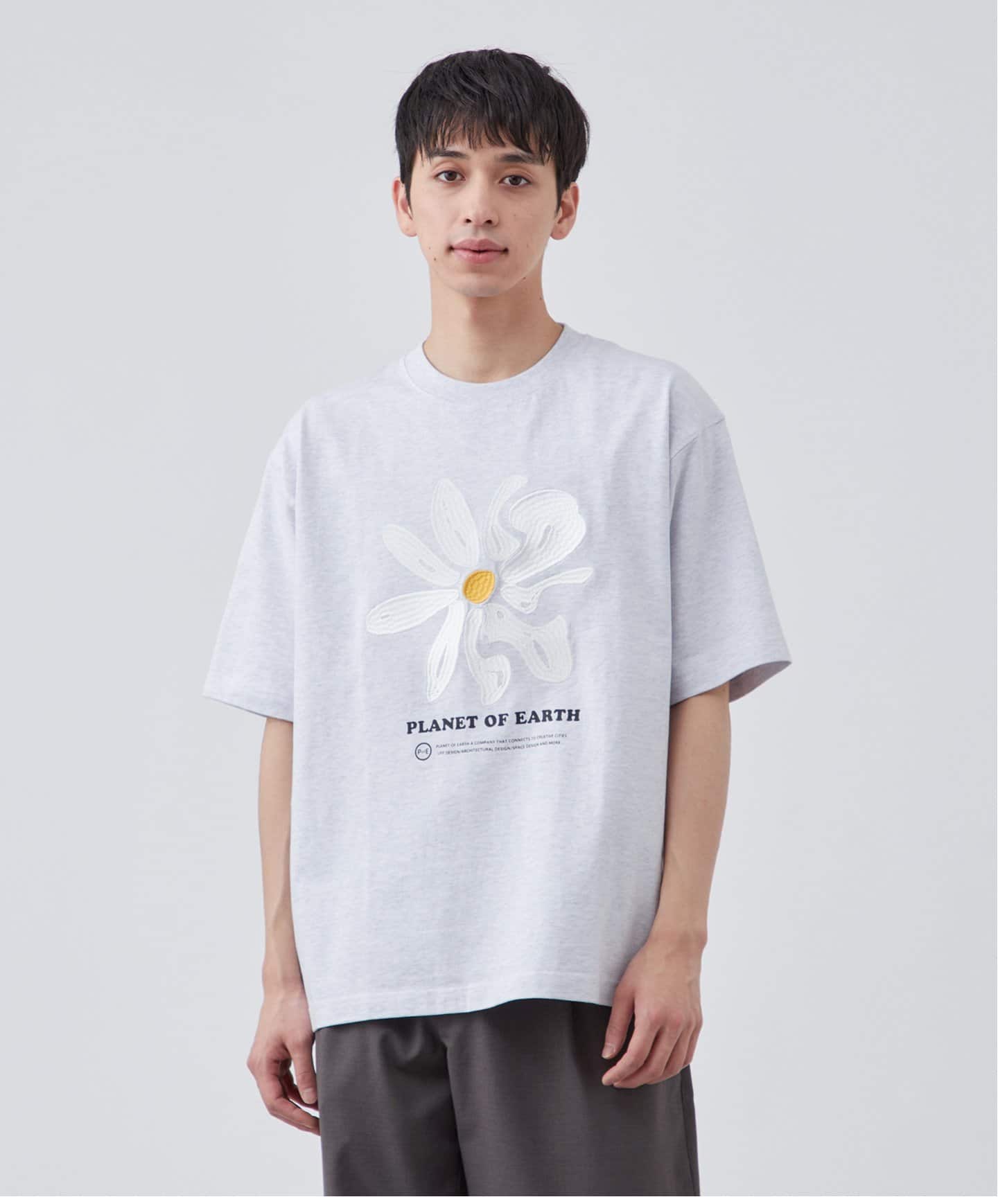 追加2》【PLANET OF EARTH】フラワー エンブロイダリーTシャツ