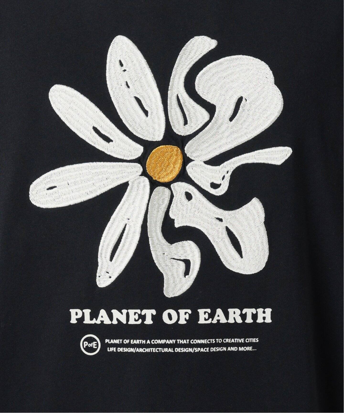 追加2》【PLANET OF EARTH】フラワー エンブロイダリーTシャツ（T