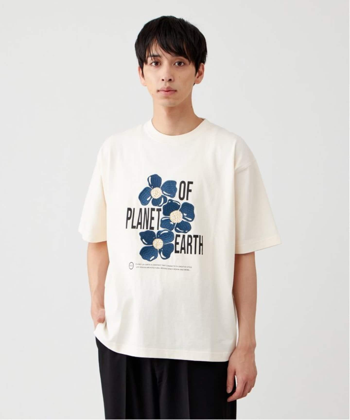 追加3》【PLANET OF EARTH】フラワー エンブロイダリーTシャツ