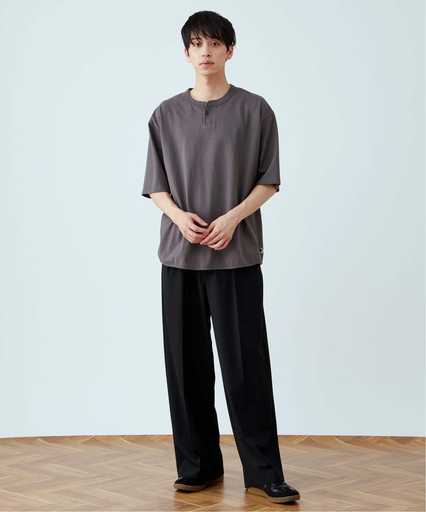 ANTS & ELEPHANTS】フェード加工 ヘンリーネックTシャツ（T