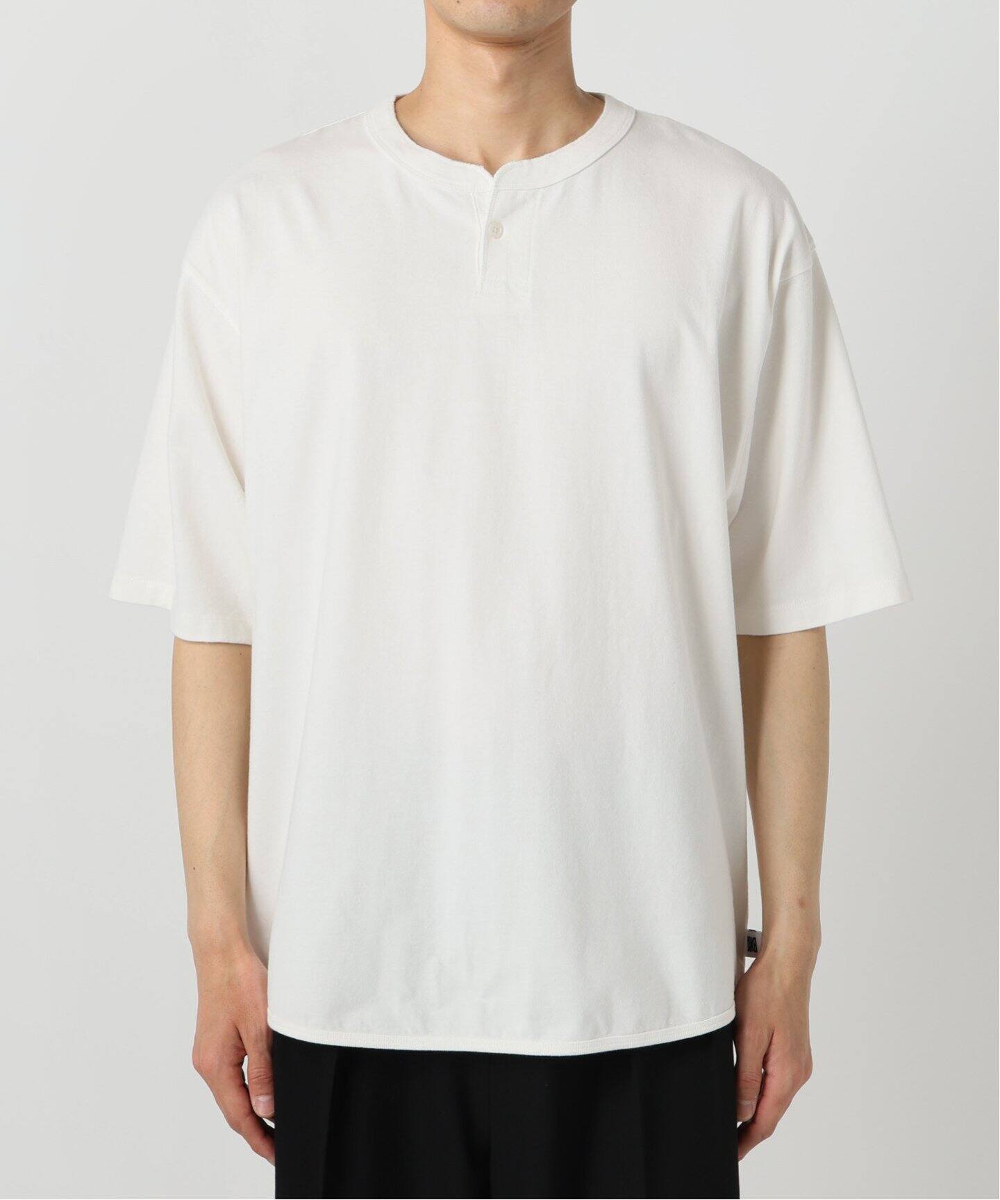 ANTS & ELEPHANTS】フェード加工 ヘンリーネックTシャツ（T