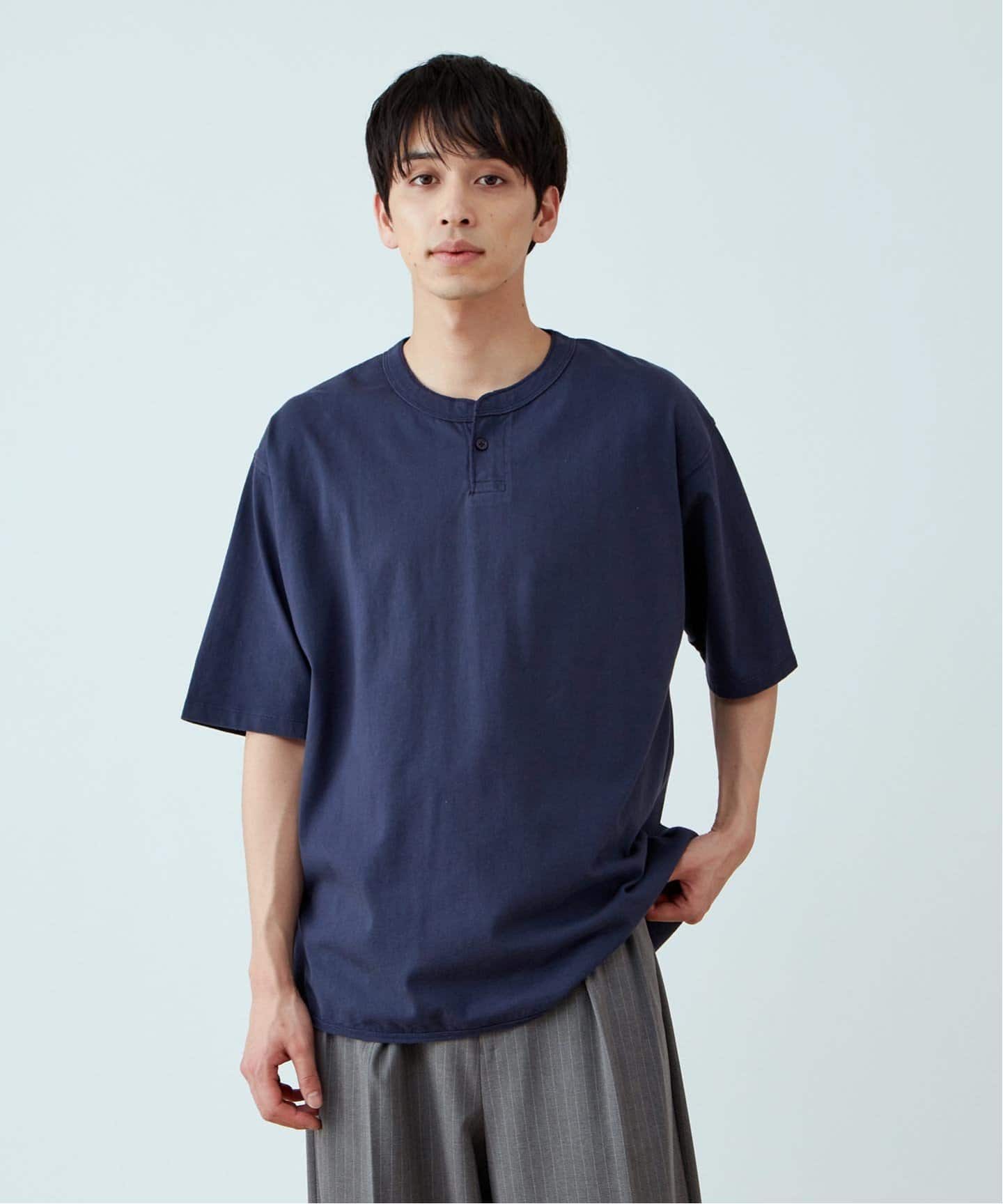 【ANTS & ELEPHANTS】フェード加工 ヘンリーネックTシャツ