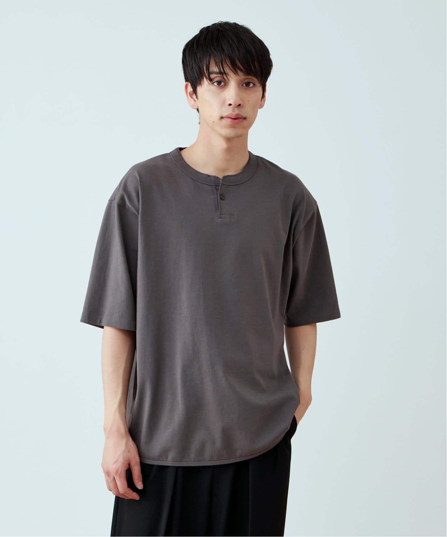 追加》【ANTS & ELEPHANTS】フェード加工 ヘンリーネックTシャツ（T