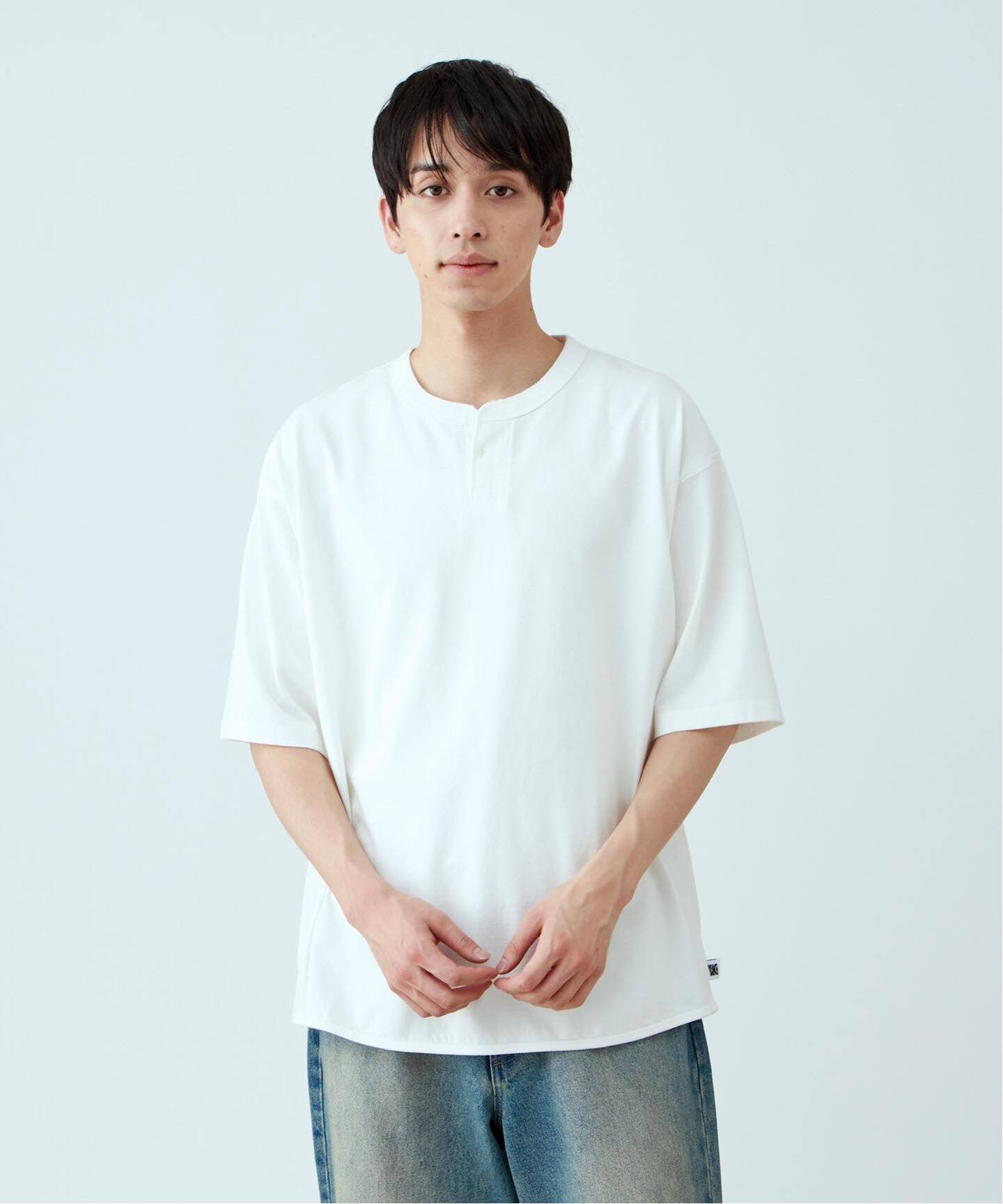 追加》【ANTS & ELEPHANTS】フェード加工 ヘンリーネックTシャツ（T