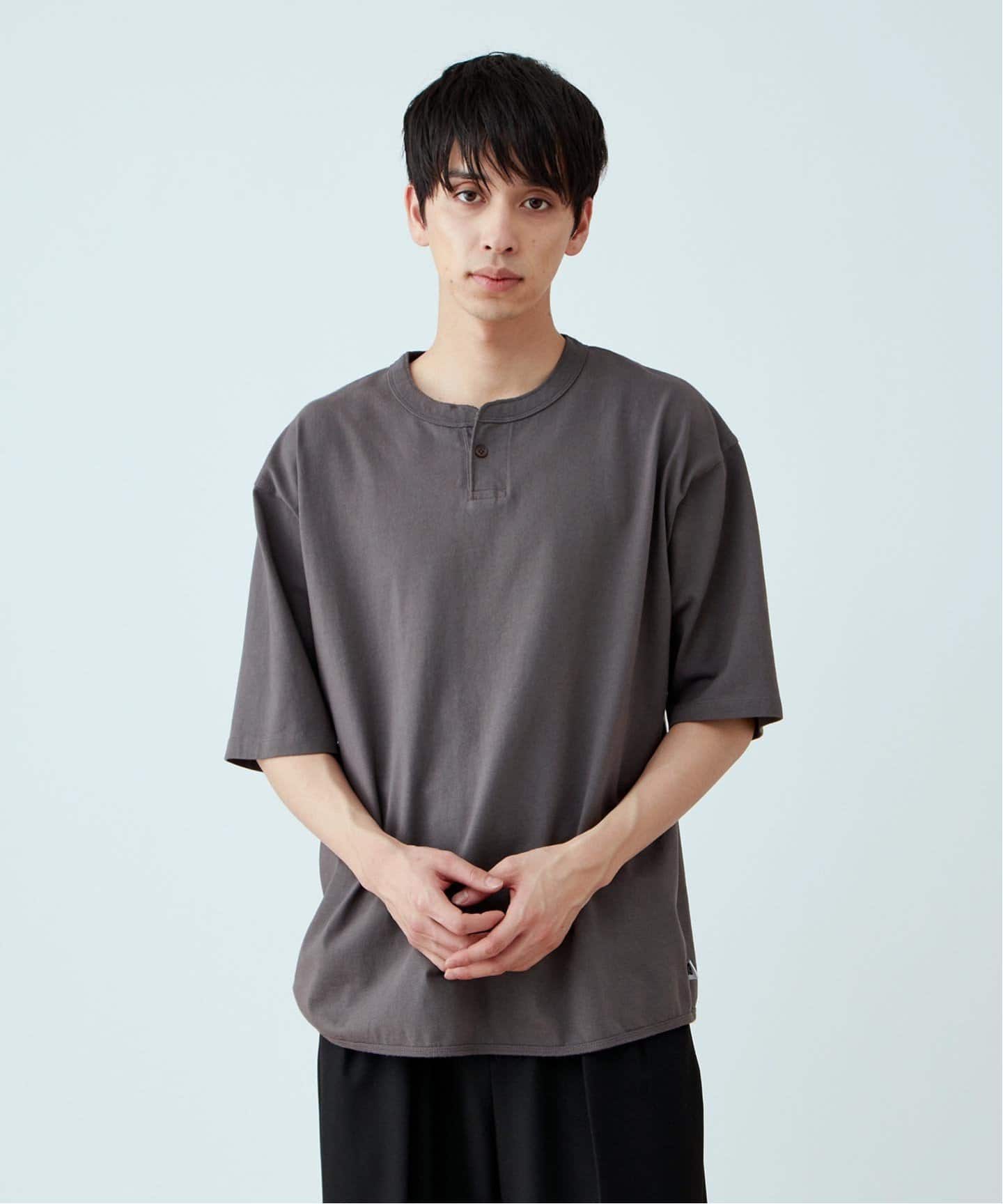 追加》【ANTS & ELEPHANTS】フェード加工 ヘンリーネックTシャツ（T