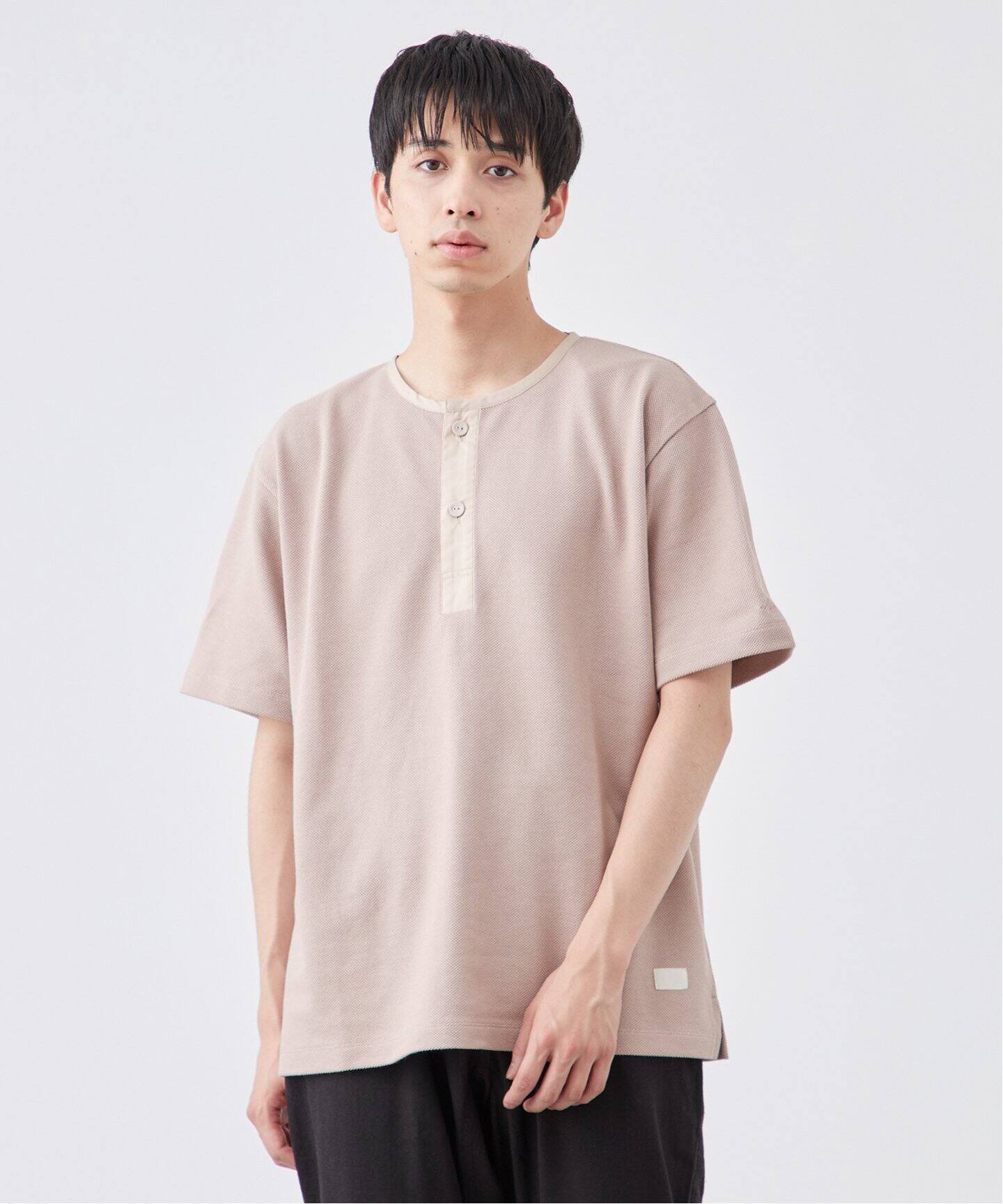 【CODEGRAPHY】★ストライプ ヘンリーネック 半袖 Tシャツ★ SCI-SCI / 紙糸】カノコ ヘンリーネック半袖Tシャツ｜ベーセー