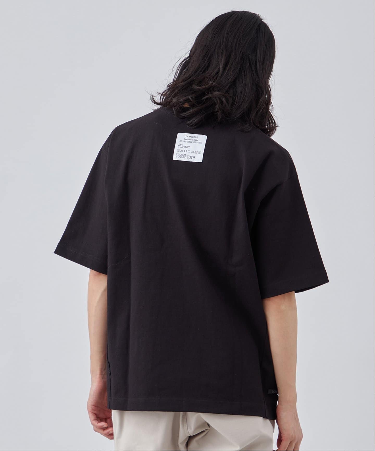 OLIVEDRAB/オリーブドラブ】ペーパータグ ハーフスリーブTシャツ