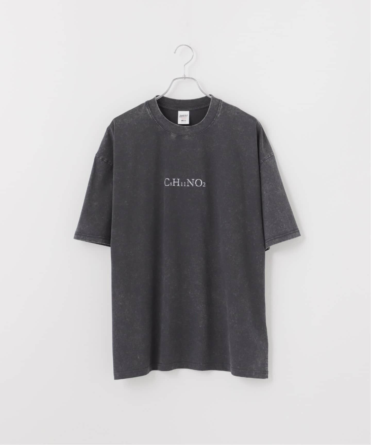 ピグメント加工 プリント クルーネックTシャツ