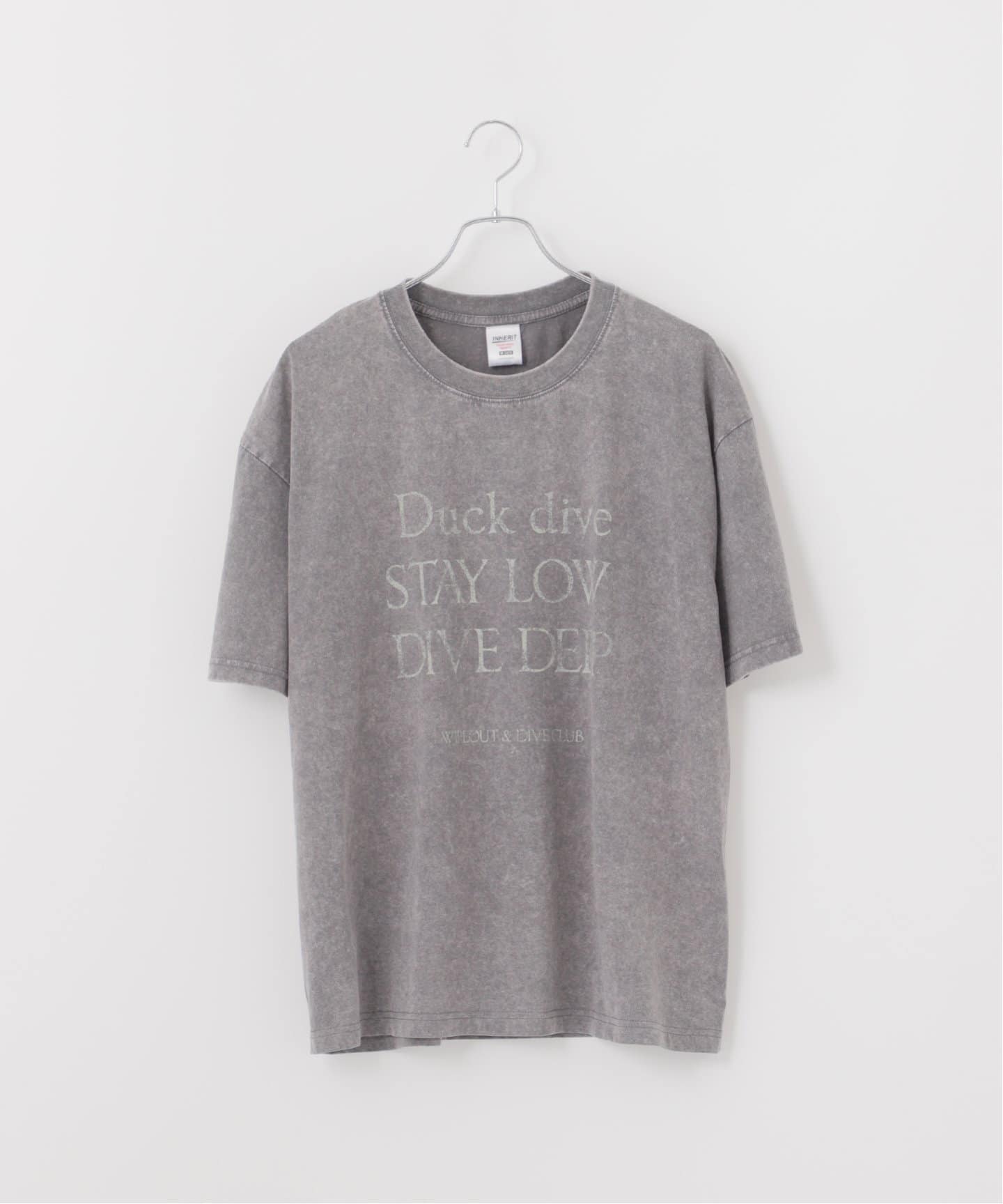 ピグメント加工 プリント クルーネックTシャツ