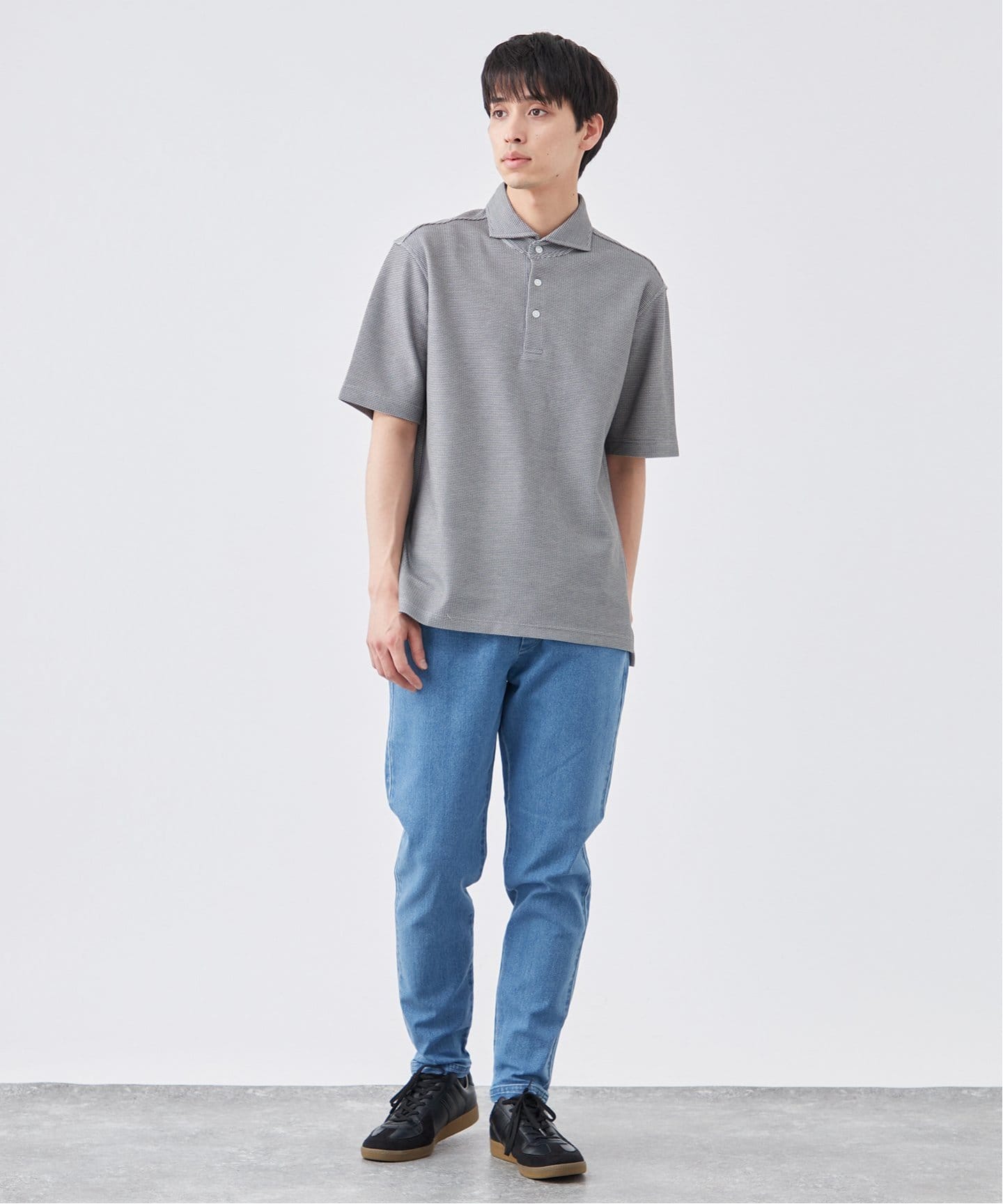 ハニカムボーダー ポロシャツ（ポロシャツ）｜B.C STOCK（ベーセー