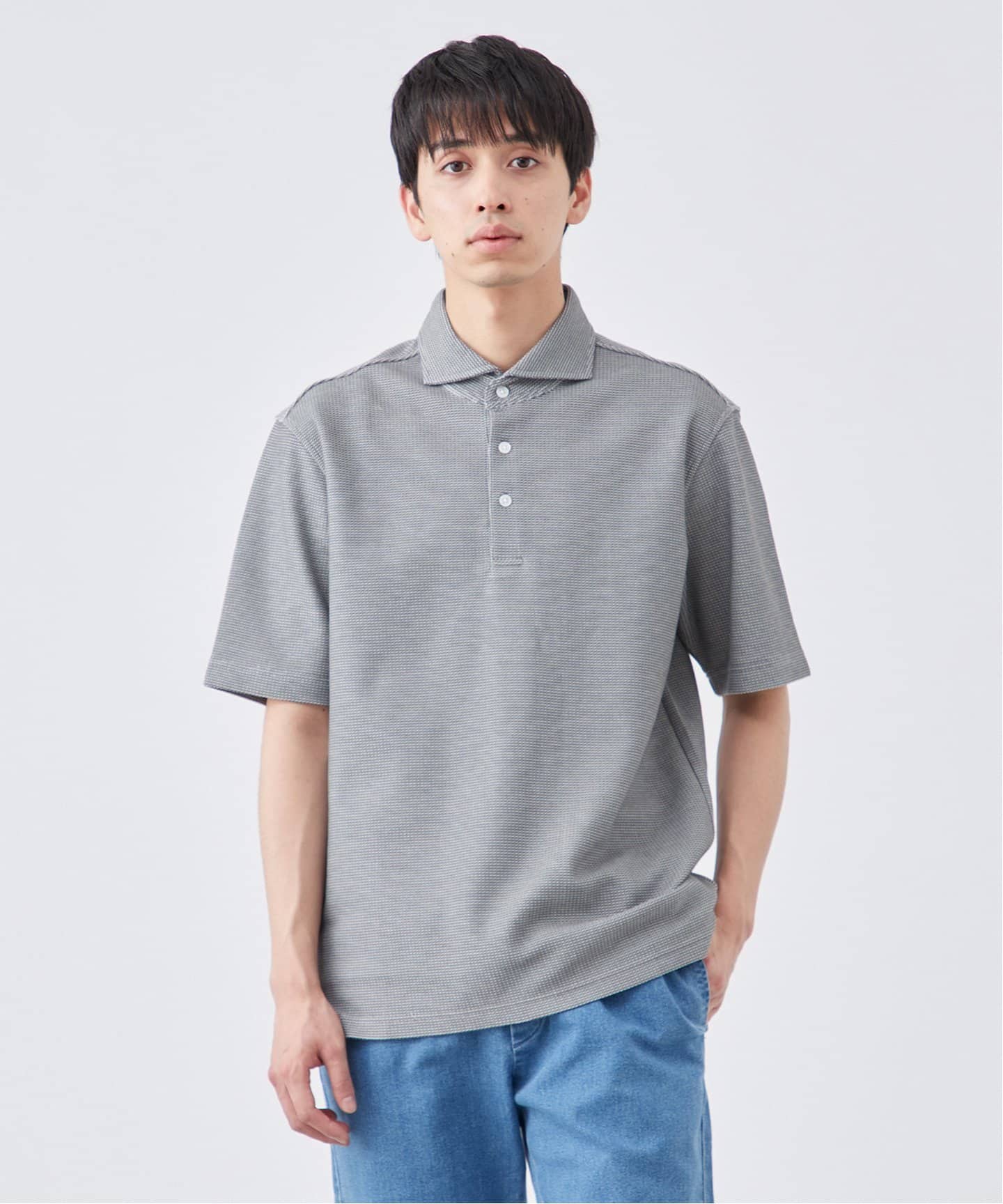 ハニカムボーダー ポロシャツ（ポロシャツ）｜B.C STOCK（ベーセー