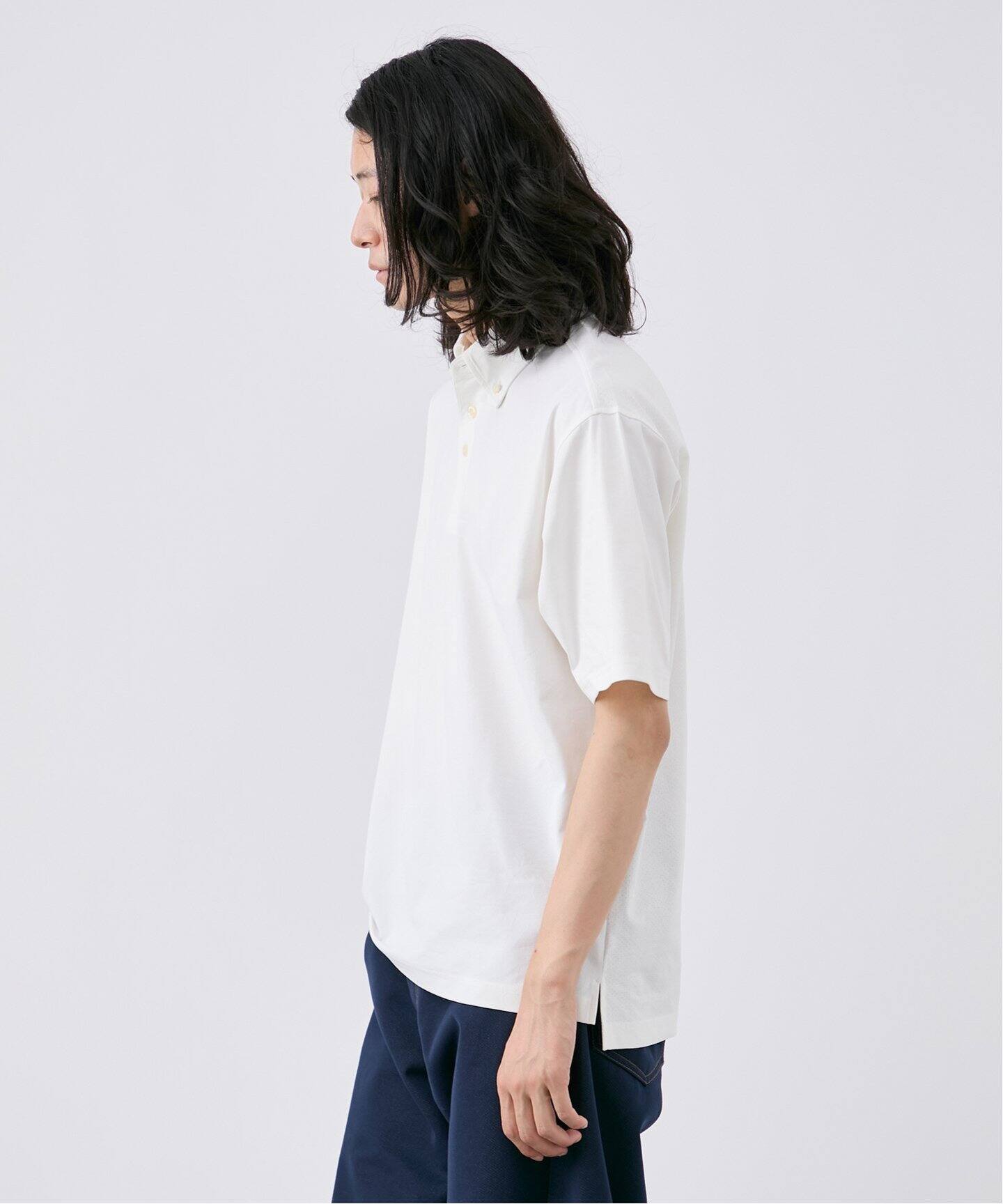 SEE SEE editor choice ポロシャツ KAZEメッシュ半袖ポロシャツ ＜ロゴバイヤスボーダー柄＞＜Relax