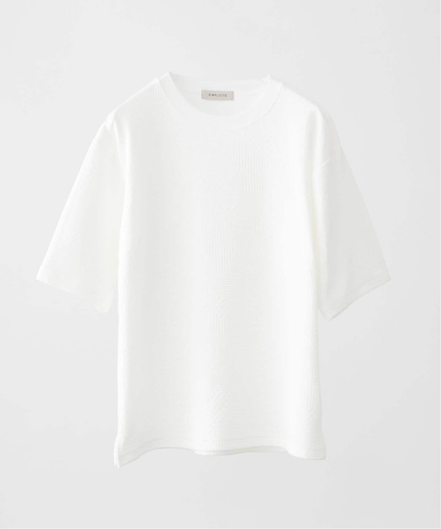 ジャガード クルーネック半袖Tシャツ
