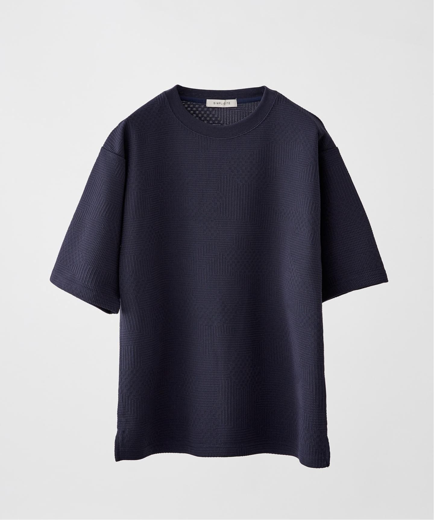 ジャガード クルーネック半袖Tシャツ（Tシャツ／カットソー）｜B.C