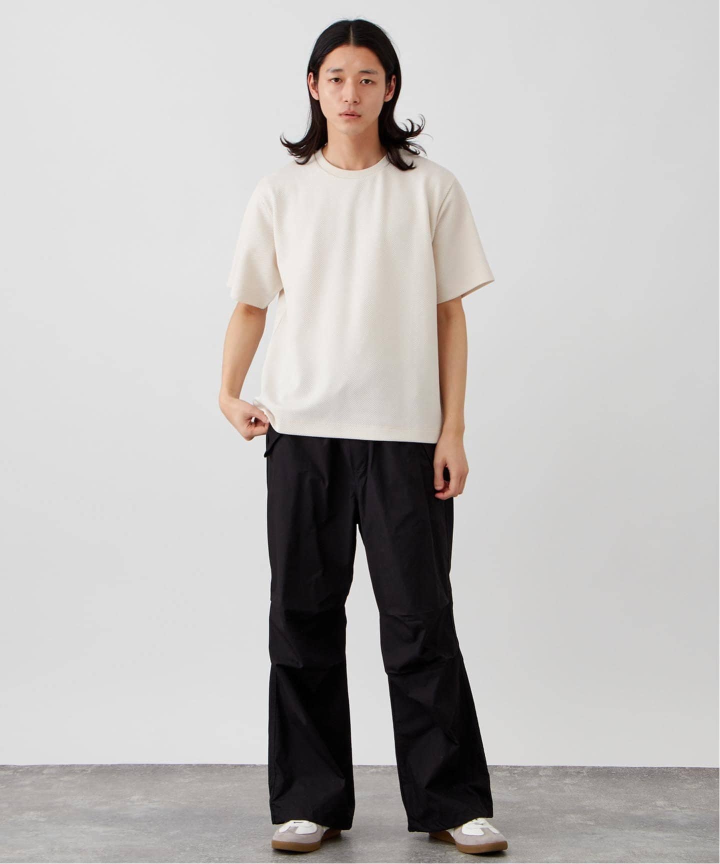 【ブラウン】テクスチャーメッシュクルーネックTシャツ ハニカムメッシュ クルーネックTシャツ（Tシャツ／カットソー）｜B.C