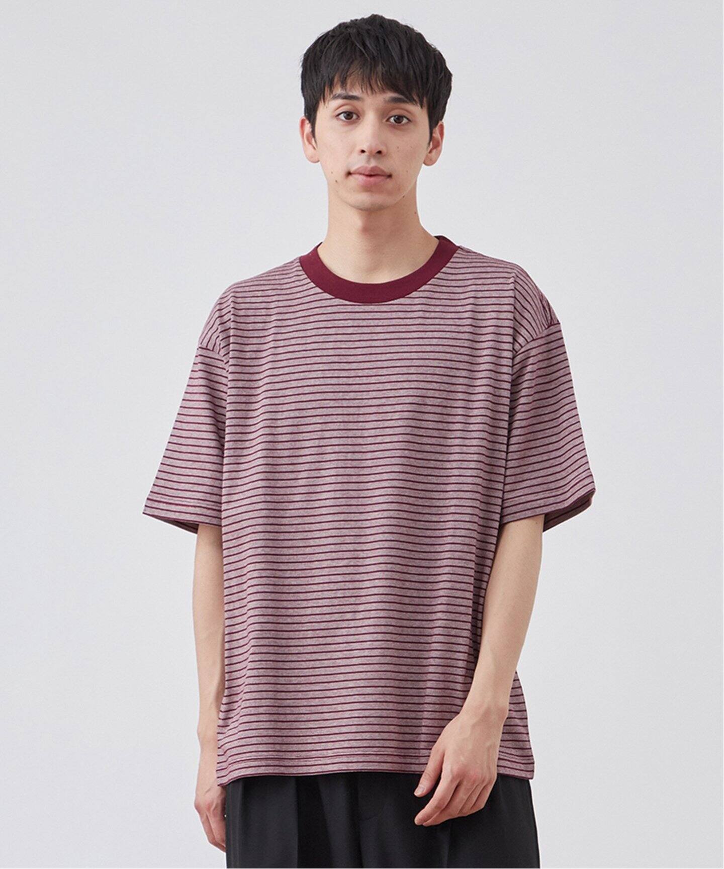 メンズ Tシャツ ボーダーTシャツ クルーネック ストリート a1264 coca tシャツ Tシャツ メンズ ハリ感ボーダークルーネックT