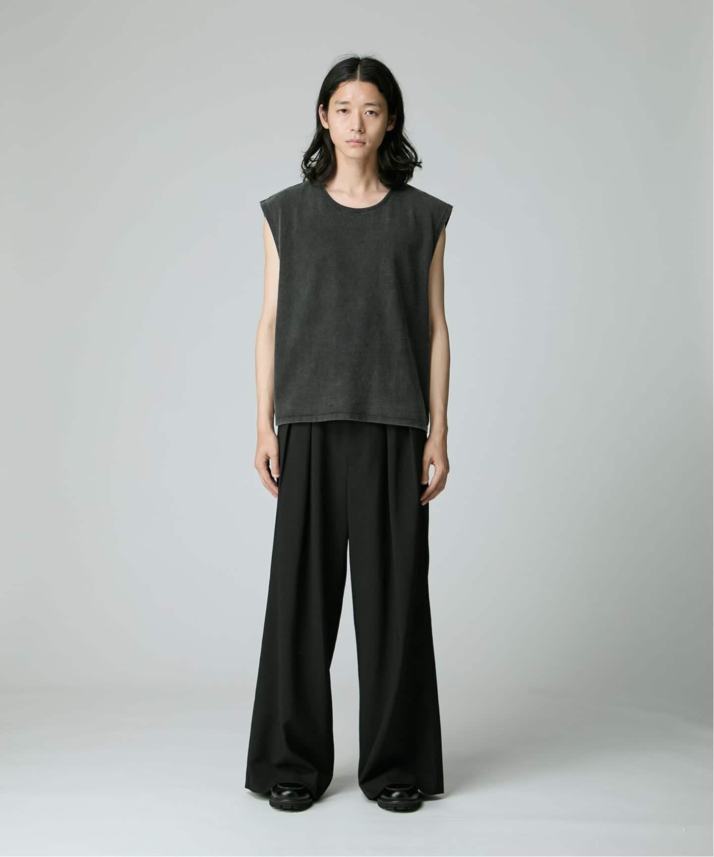 ヴィンテージ加工 クロップド ノースリーブTシャツ produce by KYO（T