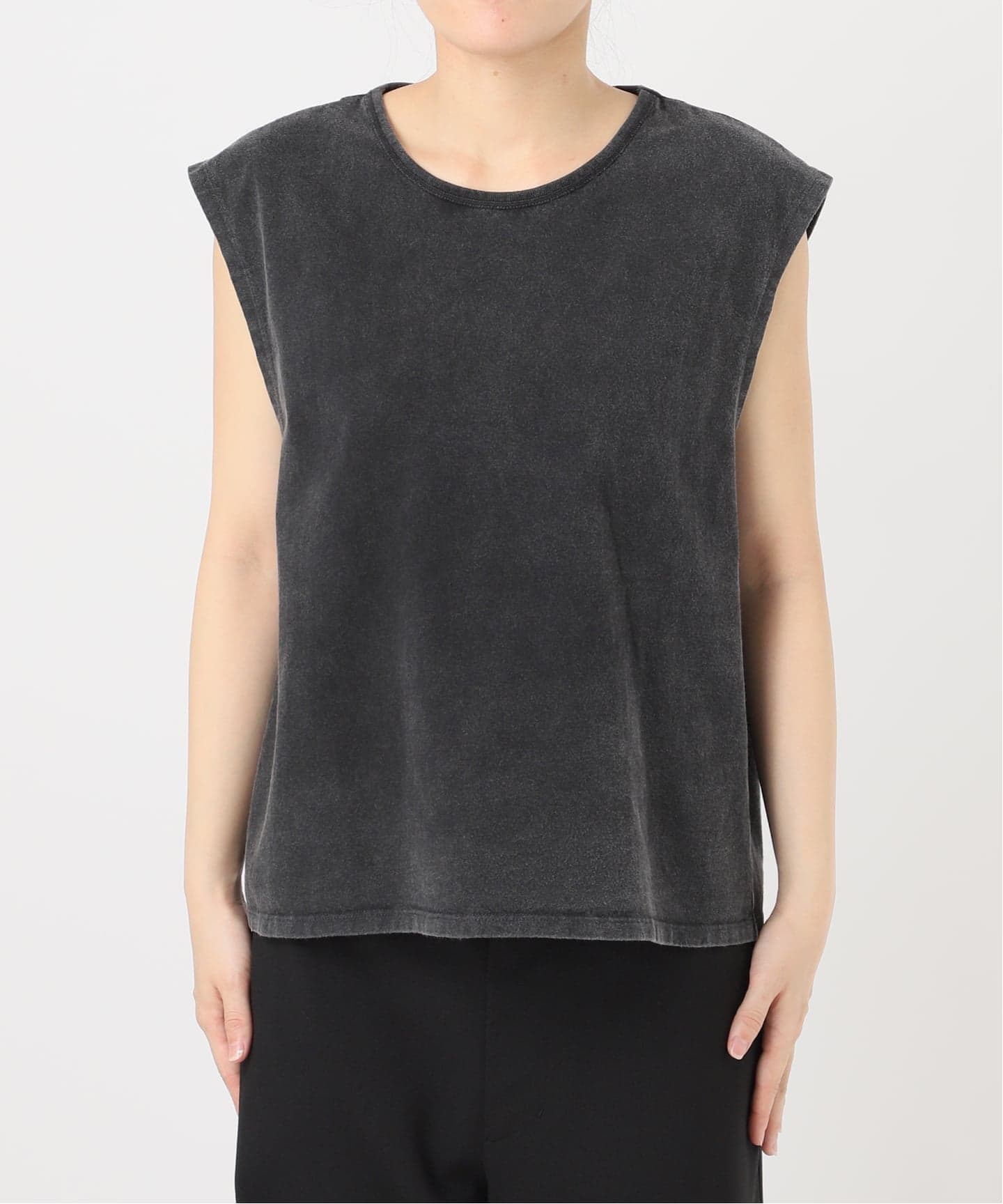 ヴィンテージ加工 クロップド ノースリーブTシャツ produce by KYO（T