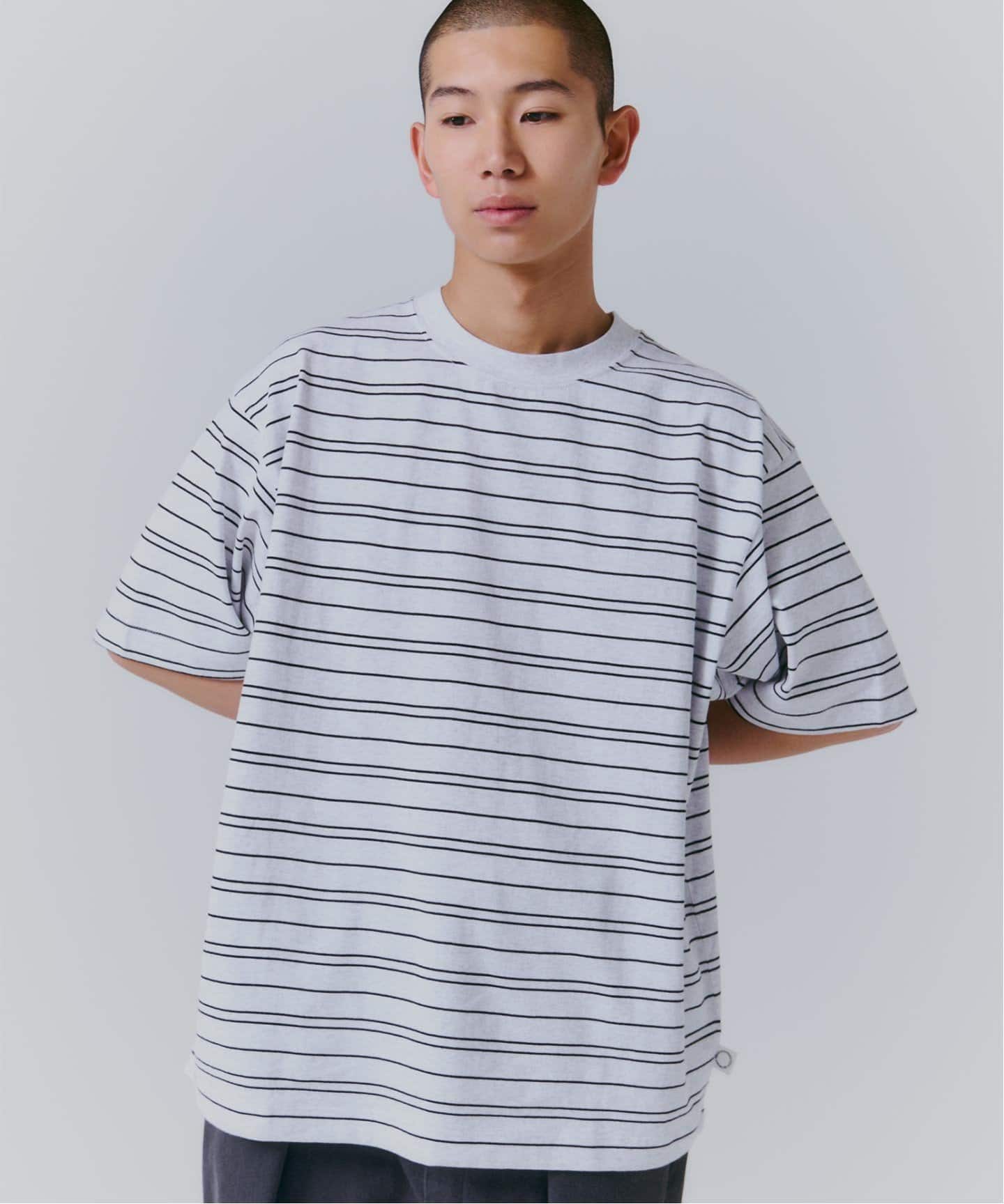 C.B.P ボーダークルーネック半袖Tシャツ
