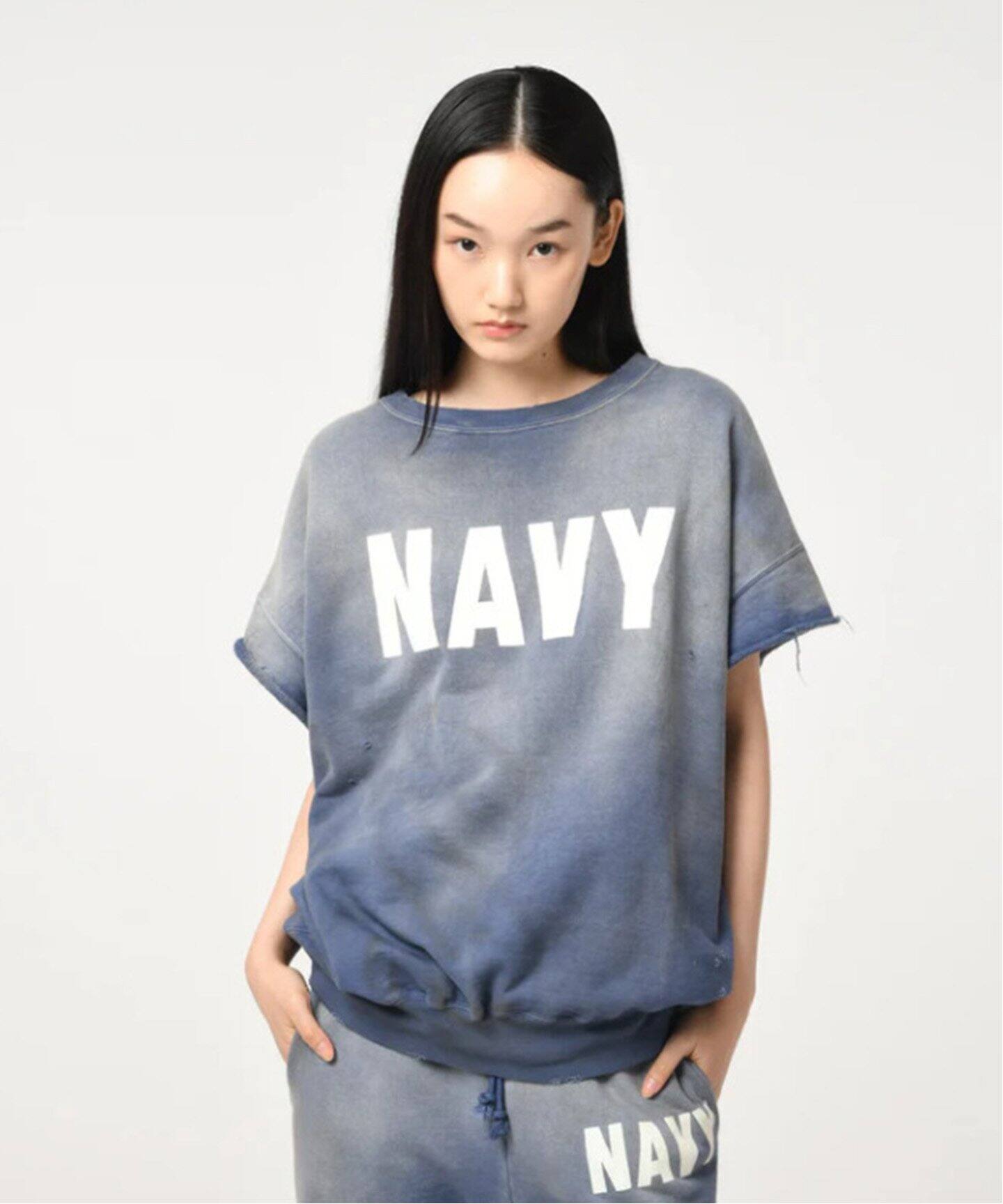 【BOWWOW】バウワウ/US NAVY SS SWEAT SHIRT/NAVY/国内発送 BOWWOW / バウワウUS NAVY SS SWEATSHIRT(Tシャツ/カットソー