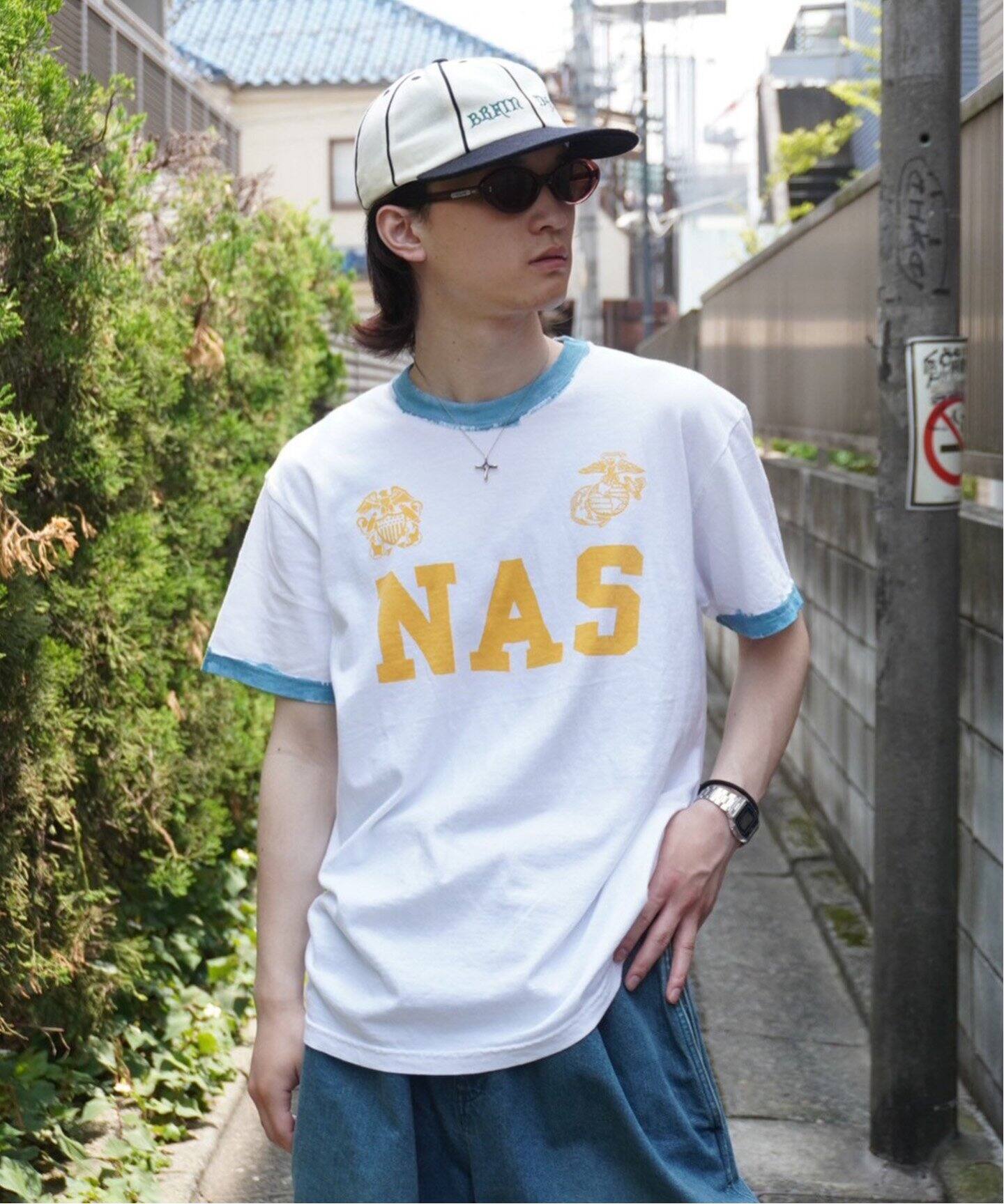 BOWWOWバウワウ/NAVAL AIR STATION TRIM TEE（Tシャツ／カットソー