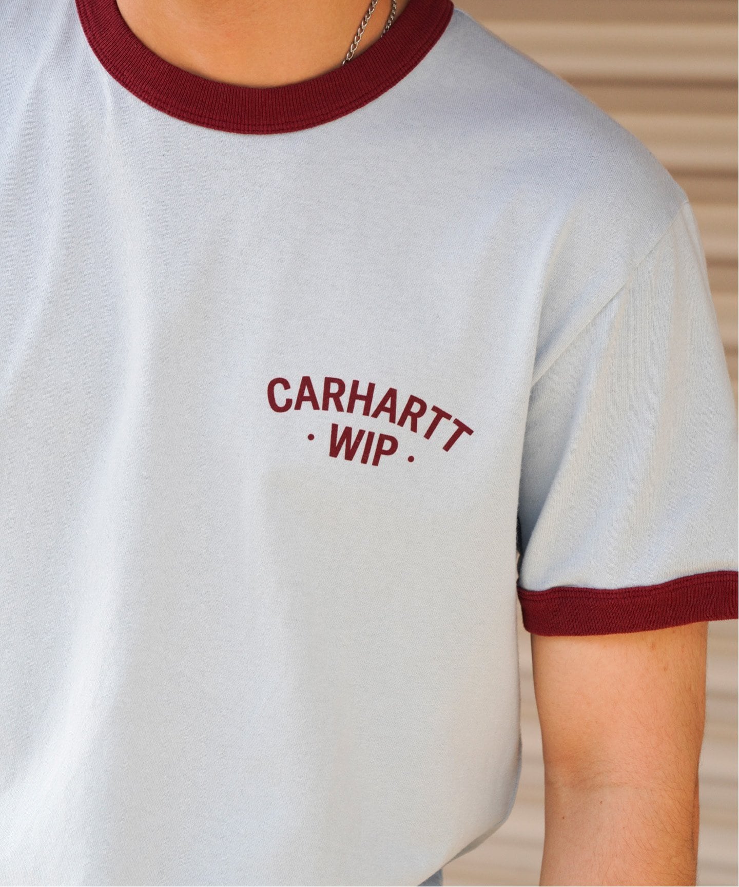 Tシャツ・カットソー CARHARTT L/S 89 RINGER T-SHIRT 5SA333 Carhartt WIP 89 Ringer Long Sleeve T-Shirt | Blue / Air Sky
