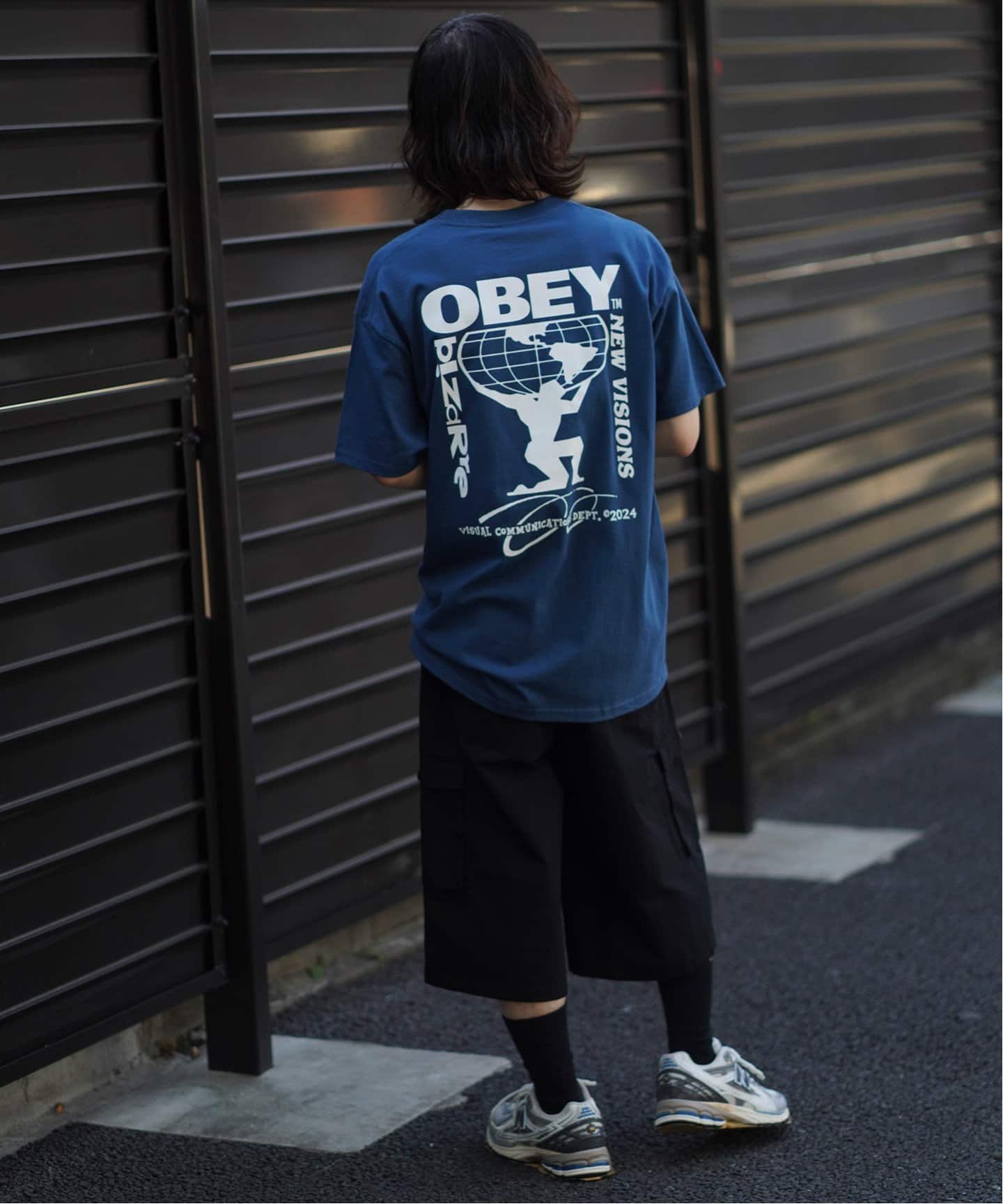 ★OBEY/オベイ Felt Extra Heavy Mens Hoodie 関税込★ Men's hoodies OBEY Collegiate Extra Heavy Hoodie II Black