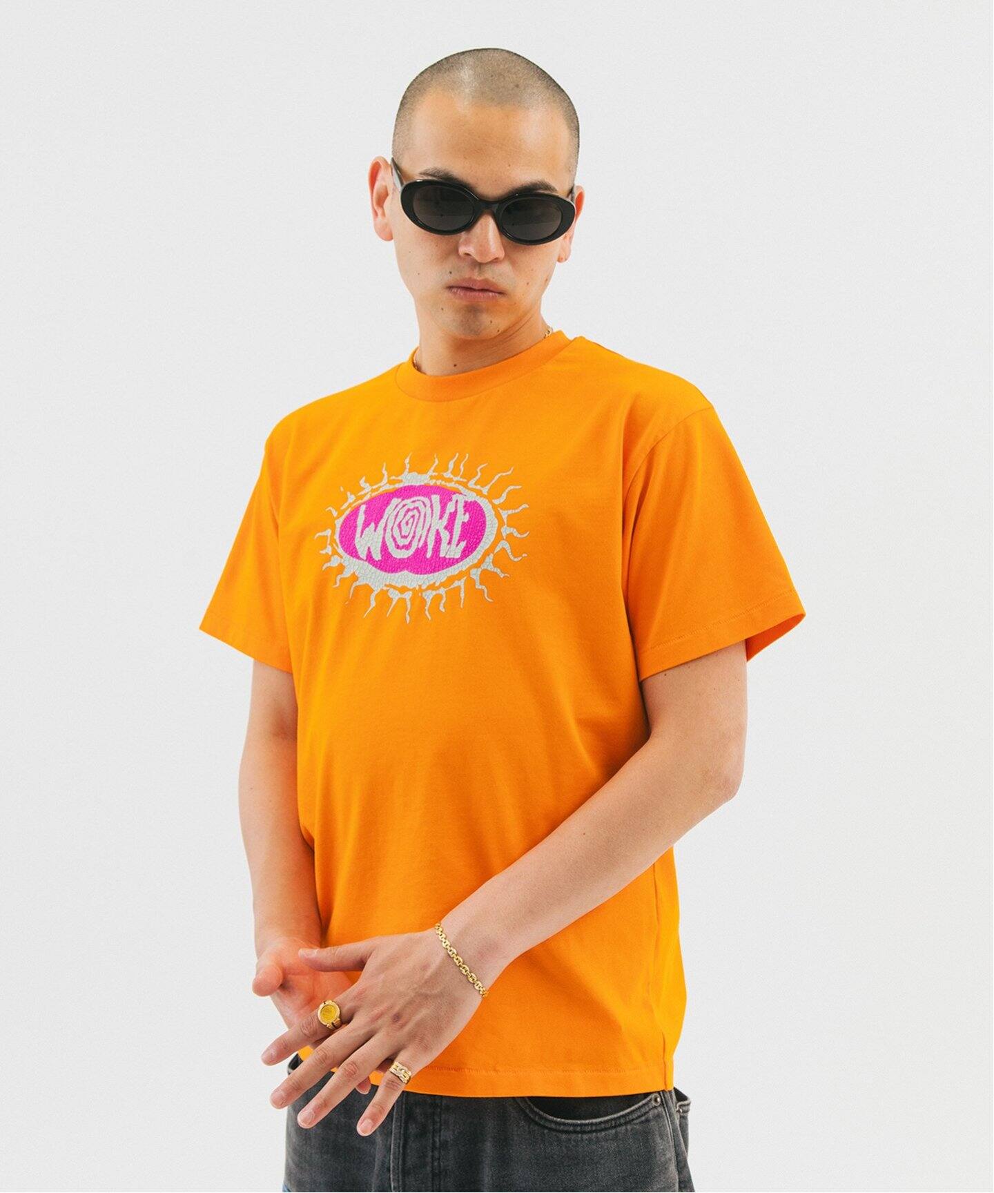 【関税込】 ロゴ マンツーマンTシャツ - ライトオレンジ 0000_Orange_Tshirt-