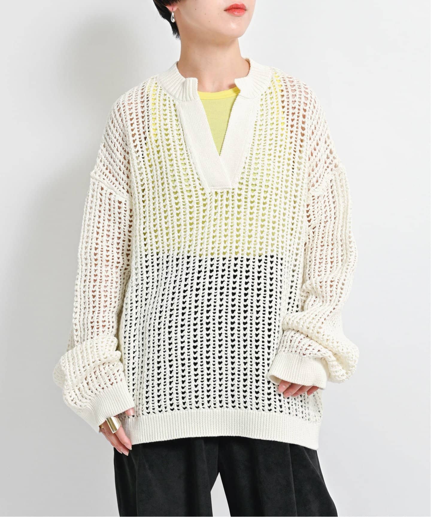 EYELET HENRY NECK ニット（ニット／セーター）｜CITYSHOP