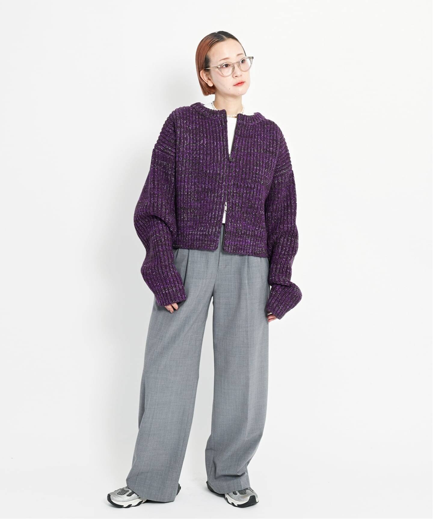 予約》AZE BULKY ZIP カーディガン：ニット（ニット／セーター