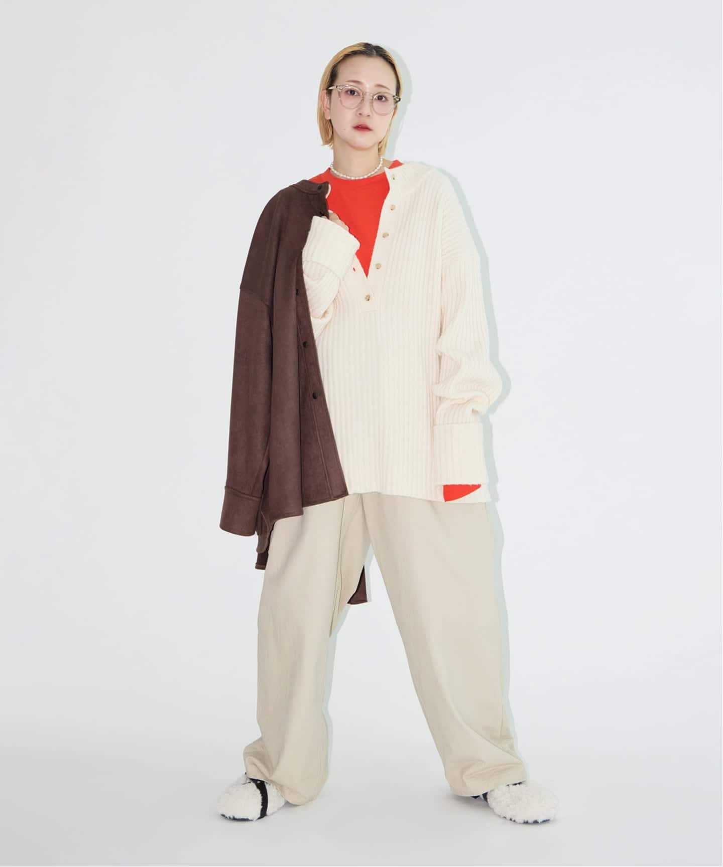 RIB HENRY NECK SWEATER：ニット（ニット／セーター）｜CITYSHOP