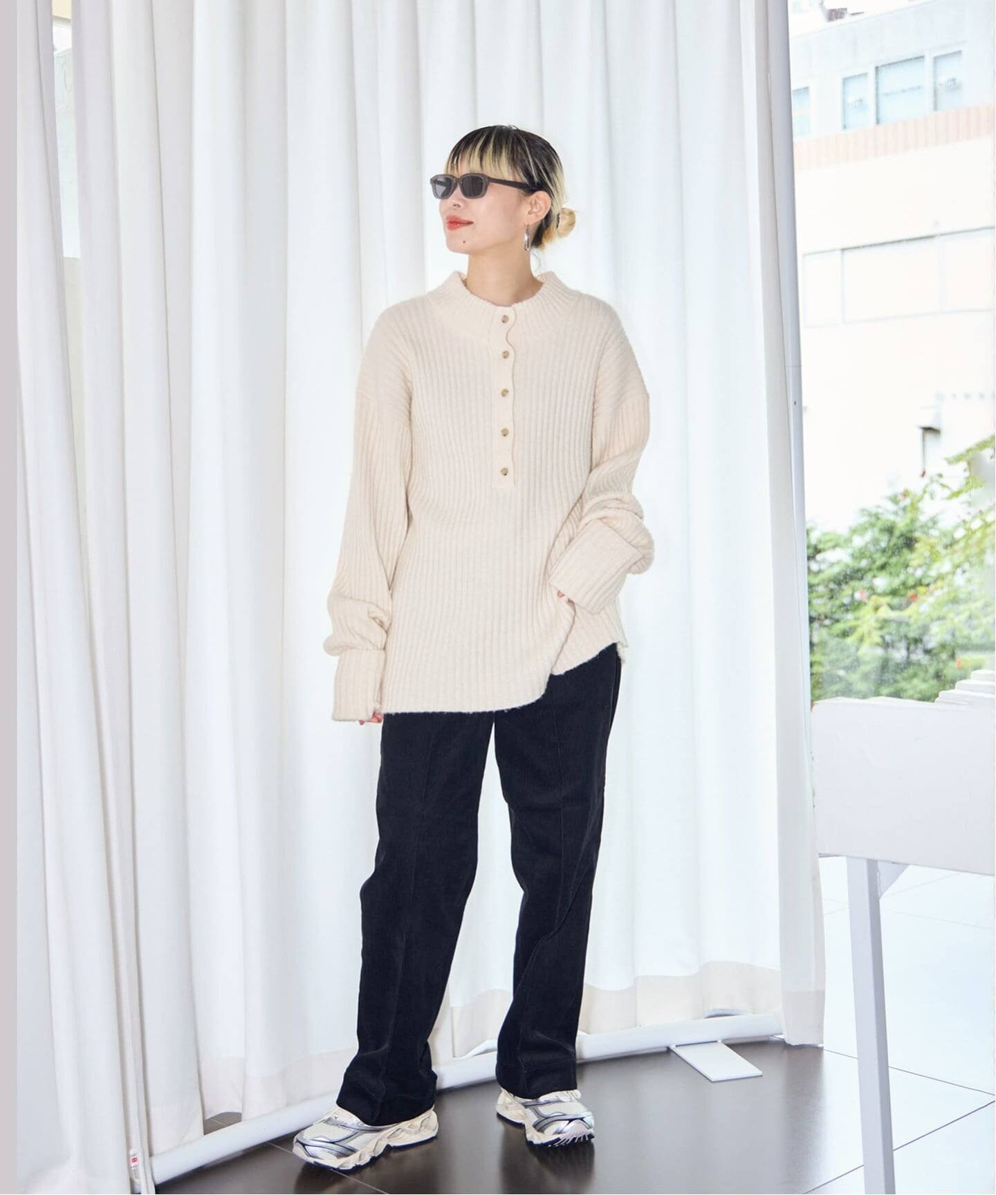 RIB HENRY NECK SWEATER：ニット（ニット／セーター）｜CITYSHOP