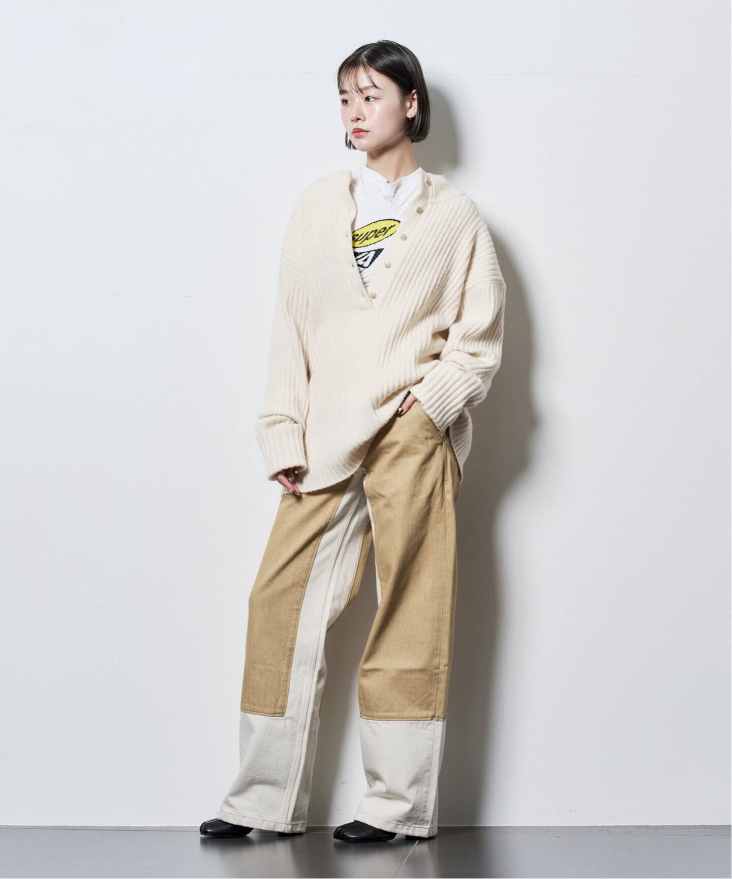 RIB HENRY NECK SWEATER：ニット（ニット／セーター）｜CITYSHOP