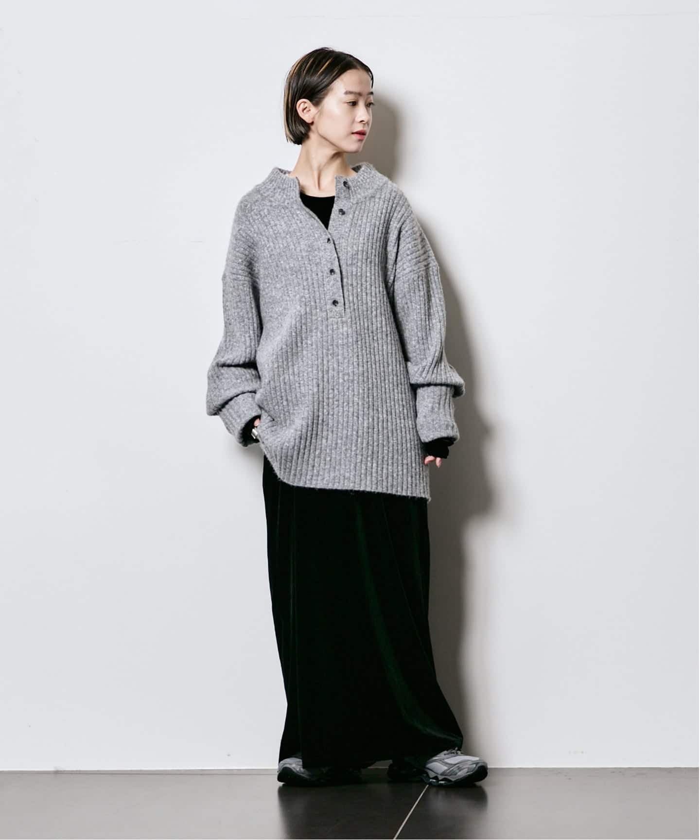 RIB HENRY NECK SWEATER：ニット（ニット／セーター）｜CITYSHOP