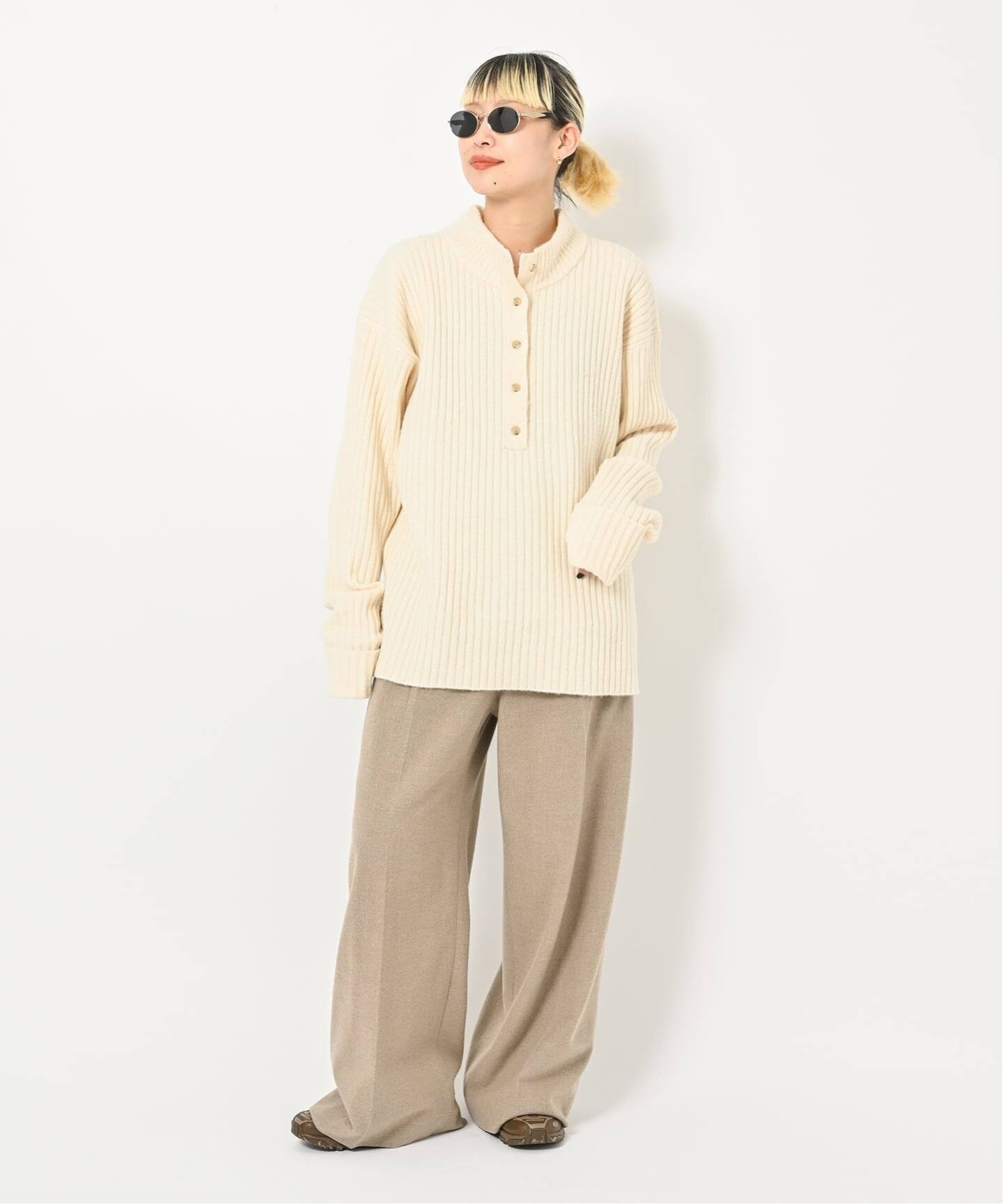RIB HENRY NECK SWEATER：ニット（ニット／セーター）｜CITYSHOP