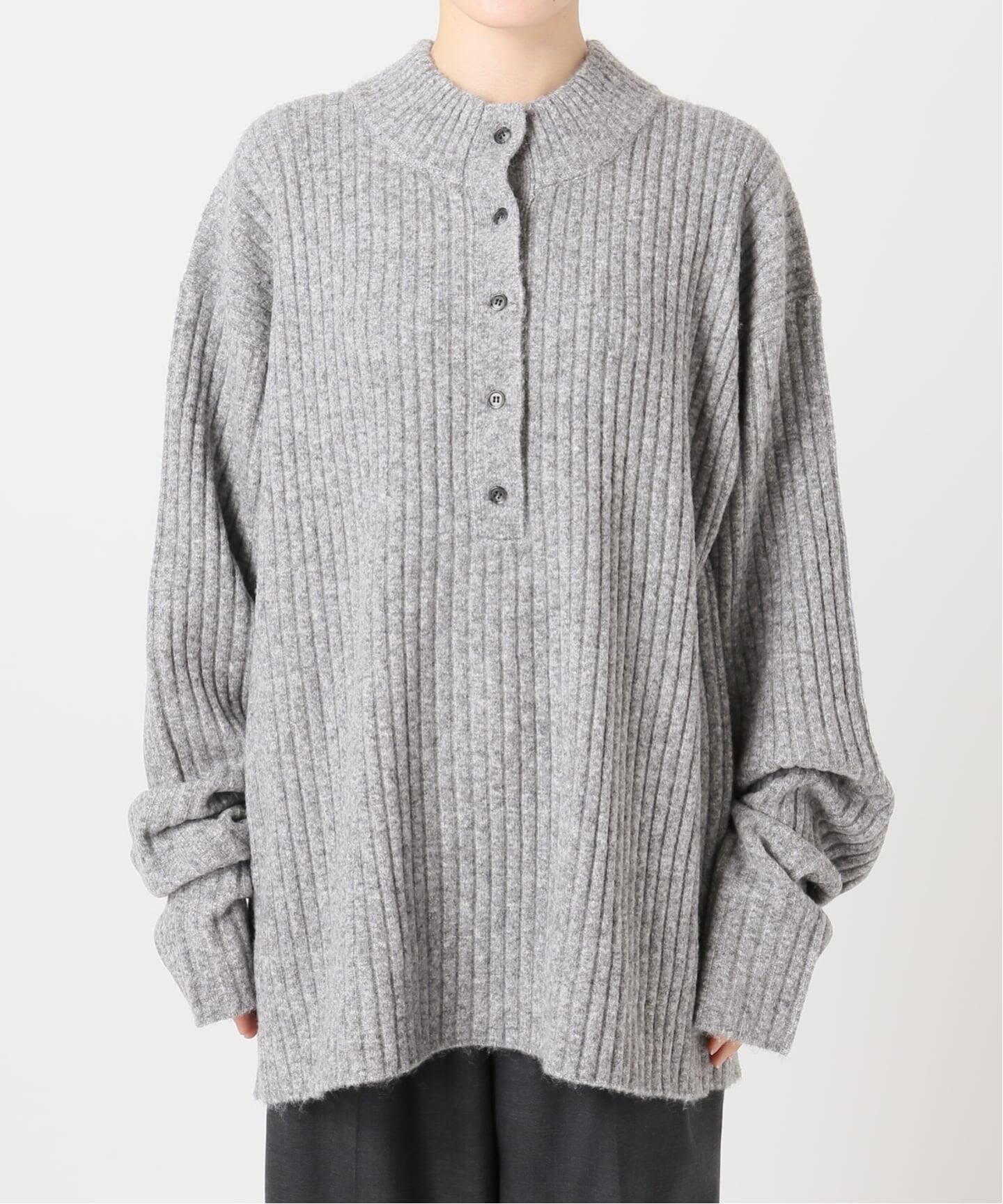 RIB HENRY NECK SWEATER：ニット（ニット／セーター）｜CITYSHOP