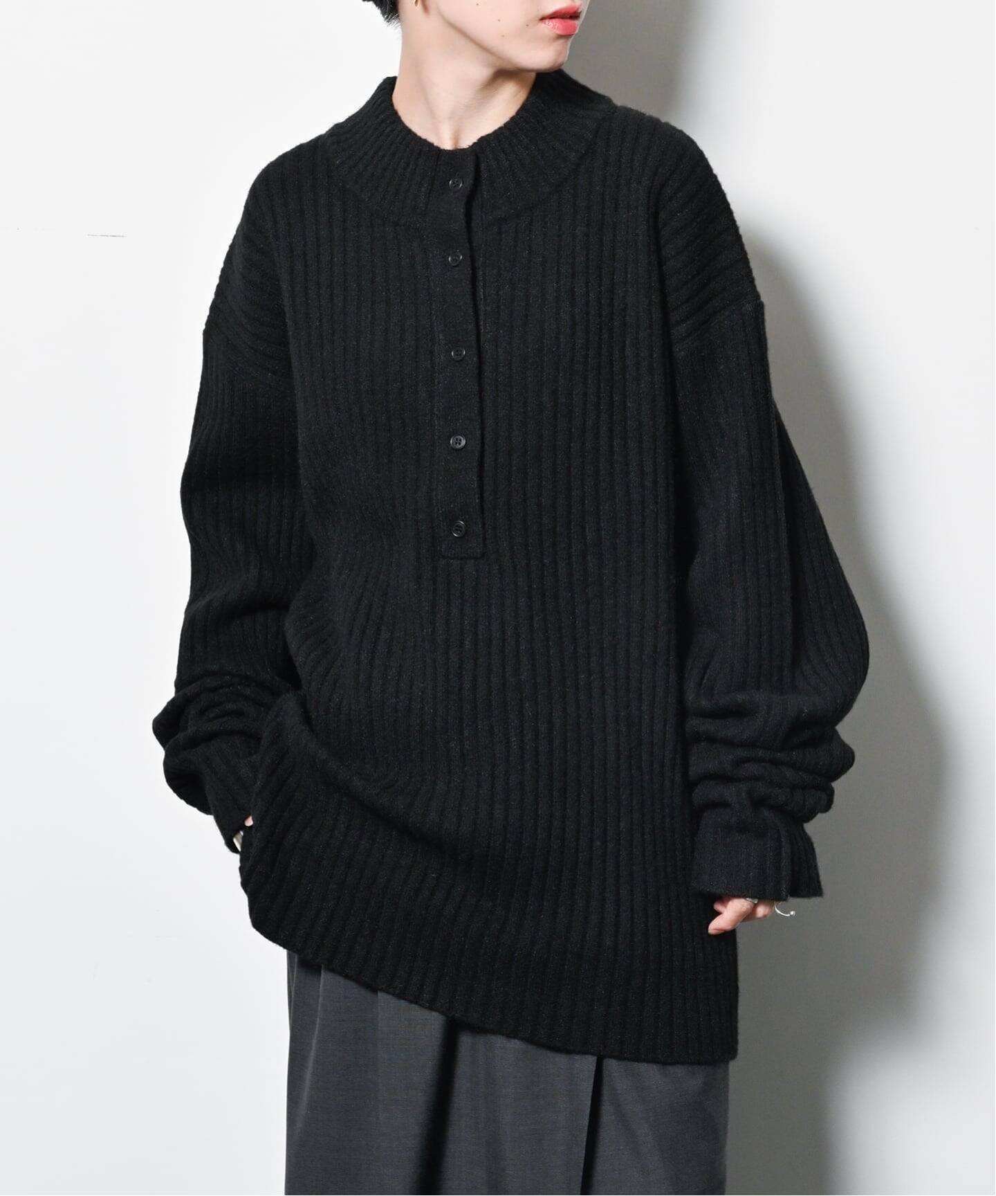 RIB HENRY NECK SWEATER：ニット（ニット／セーター）｜CITYSHOP