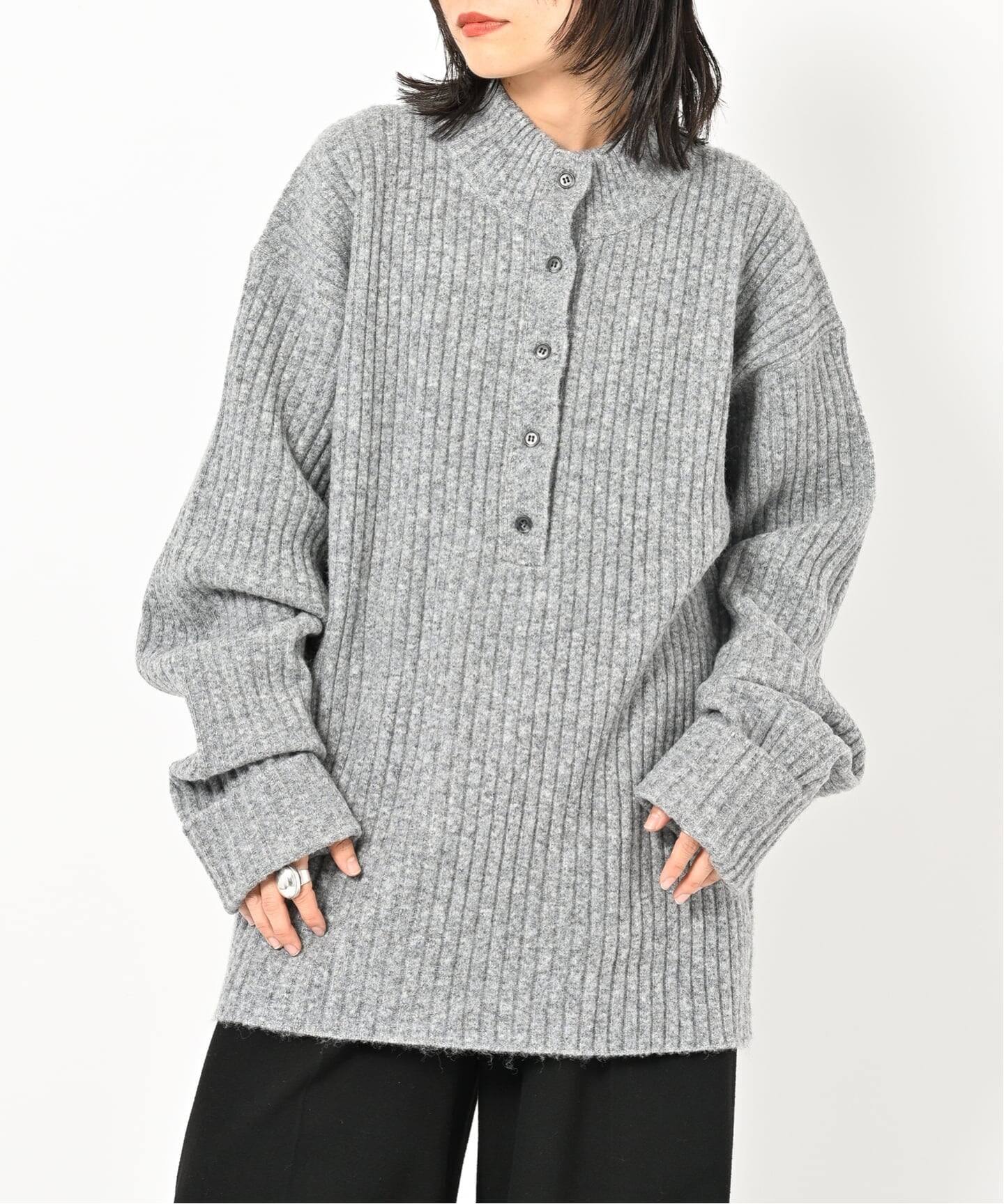 RIB HENRY NECK SWEATER：ニット（ニット／セーター）｜CITYSHOP