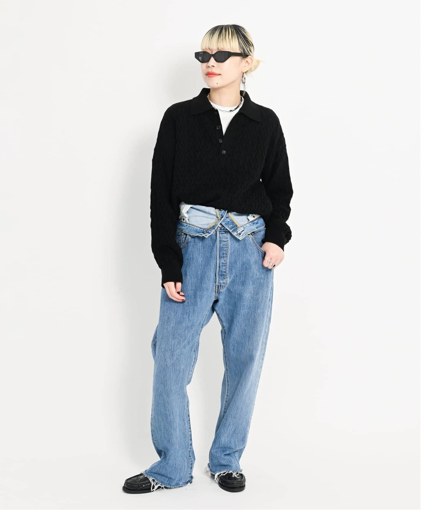 plage WOOLポロニットシャツ ニット ポロシャツ（Ecru）| Sunspel